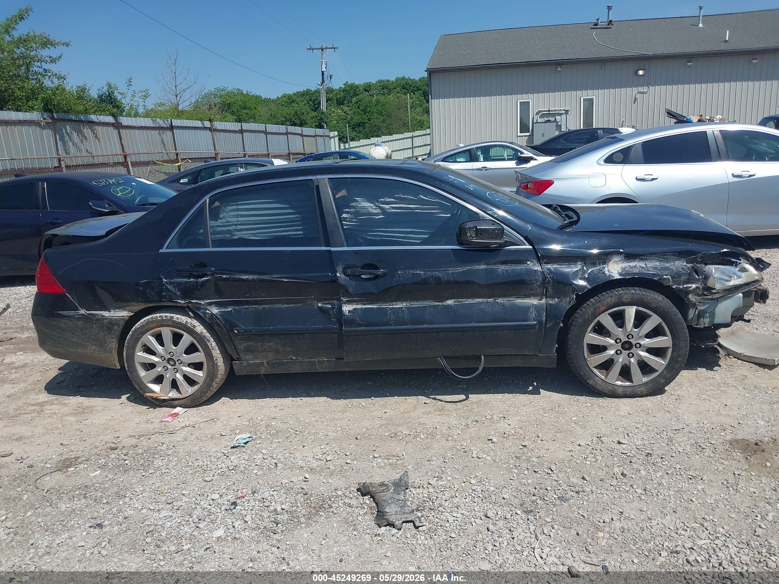 2007 Honda Accord 3.0 Ex Black vin: 1HGCM66517A084598