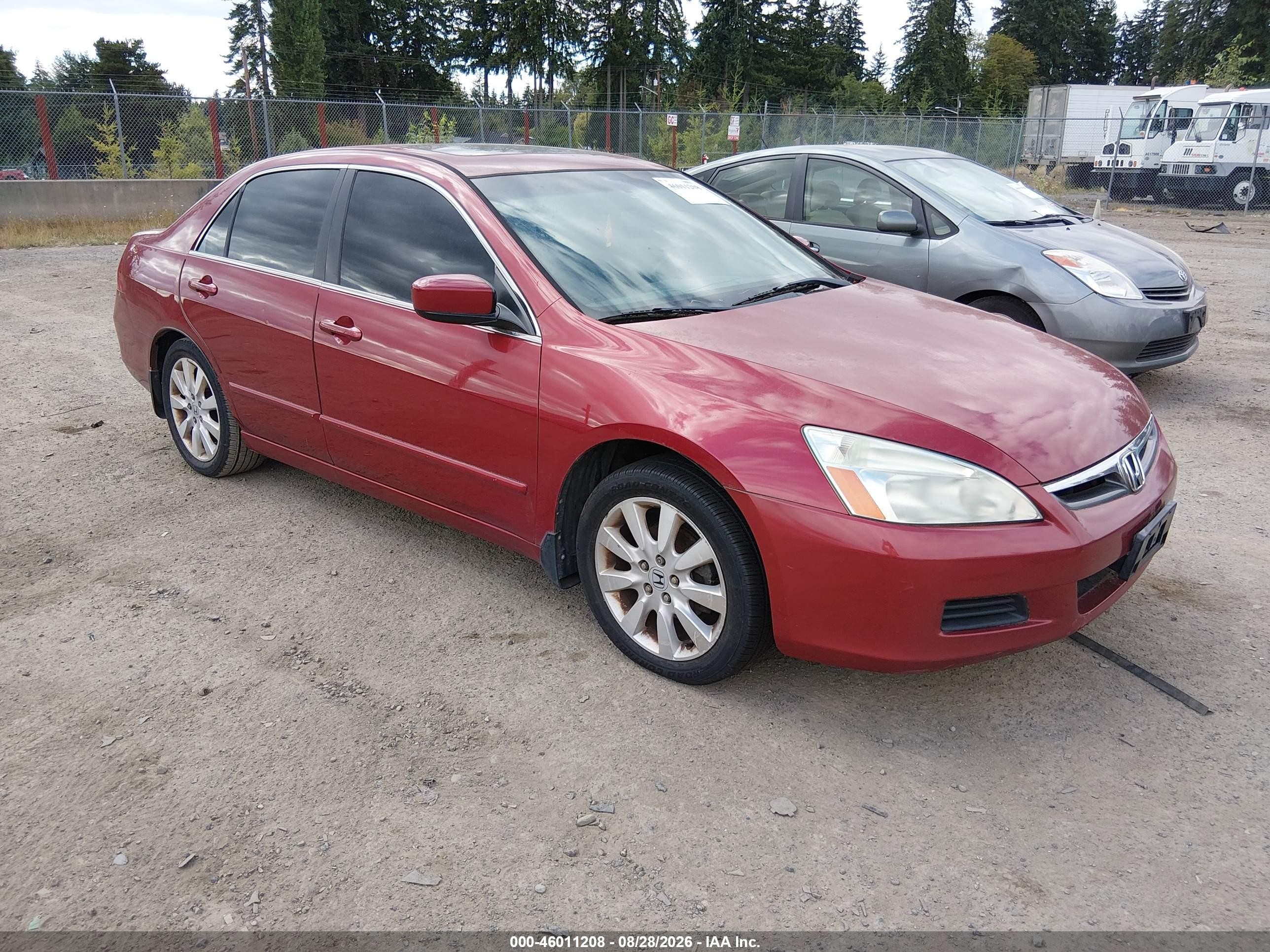 2007 Honda Accord 3.0 Ex Бордовый vin: 1HGCM66517A094693