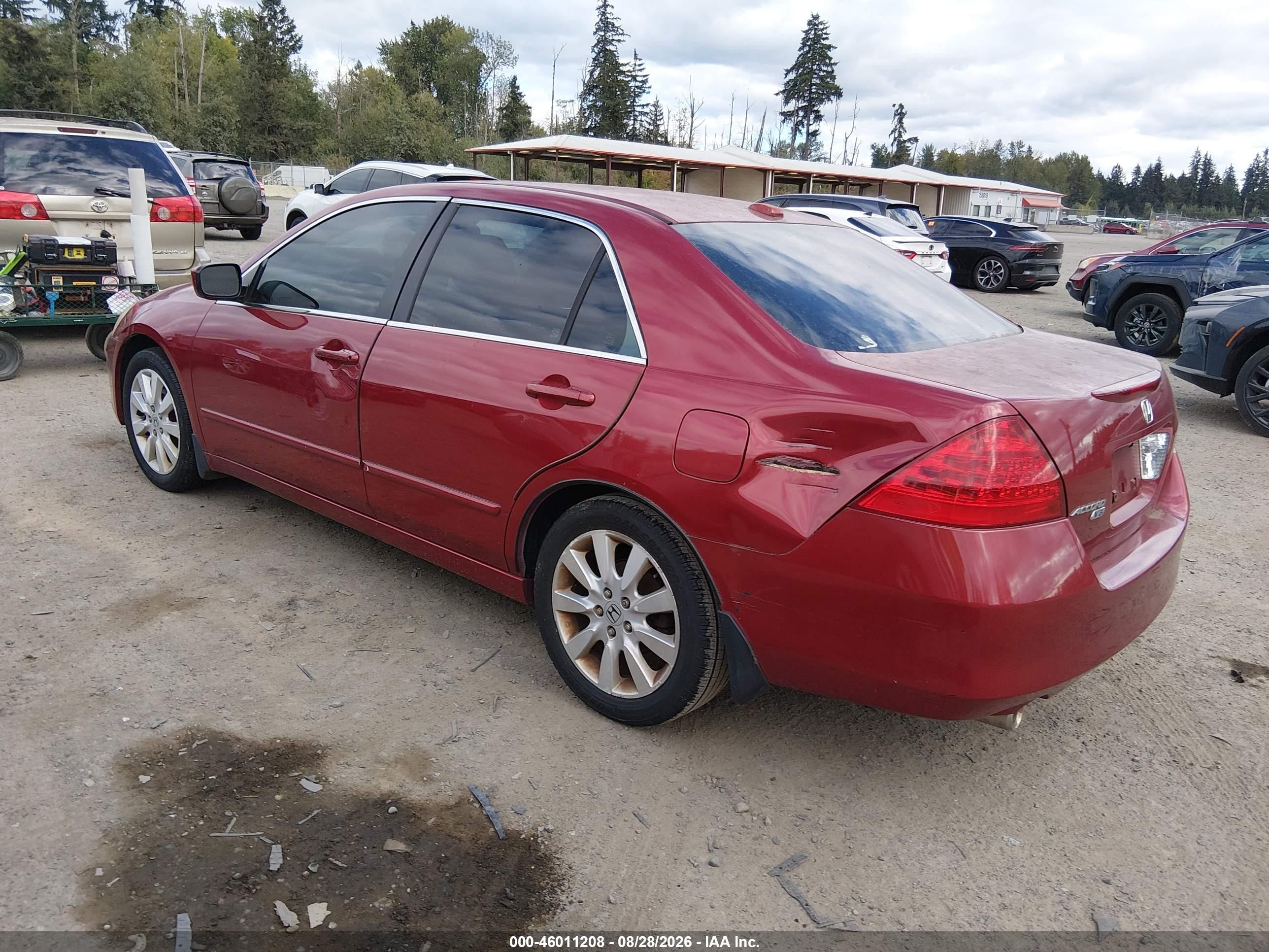 2007 Honda Accord 3.0 Ex Burgundy vin: 1HGCM66517A094693