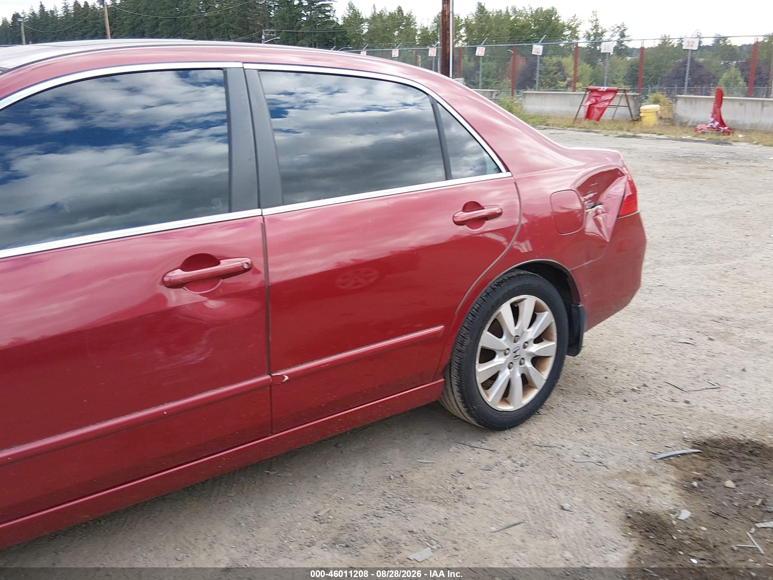 2007 Honda Accord 3.0 Ex Burgundy vin: 1HGCM66517A094693