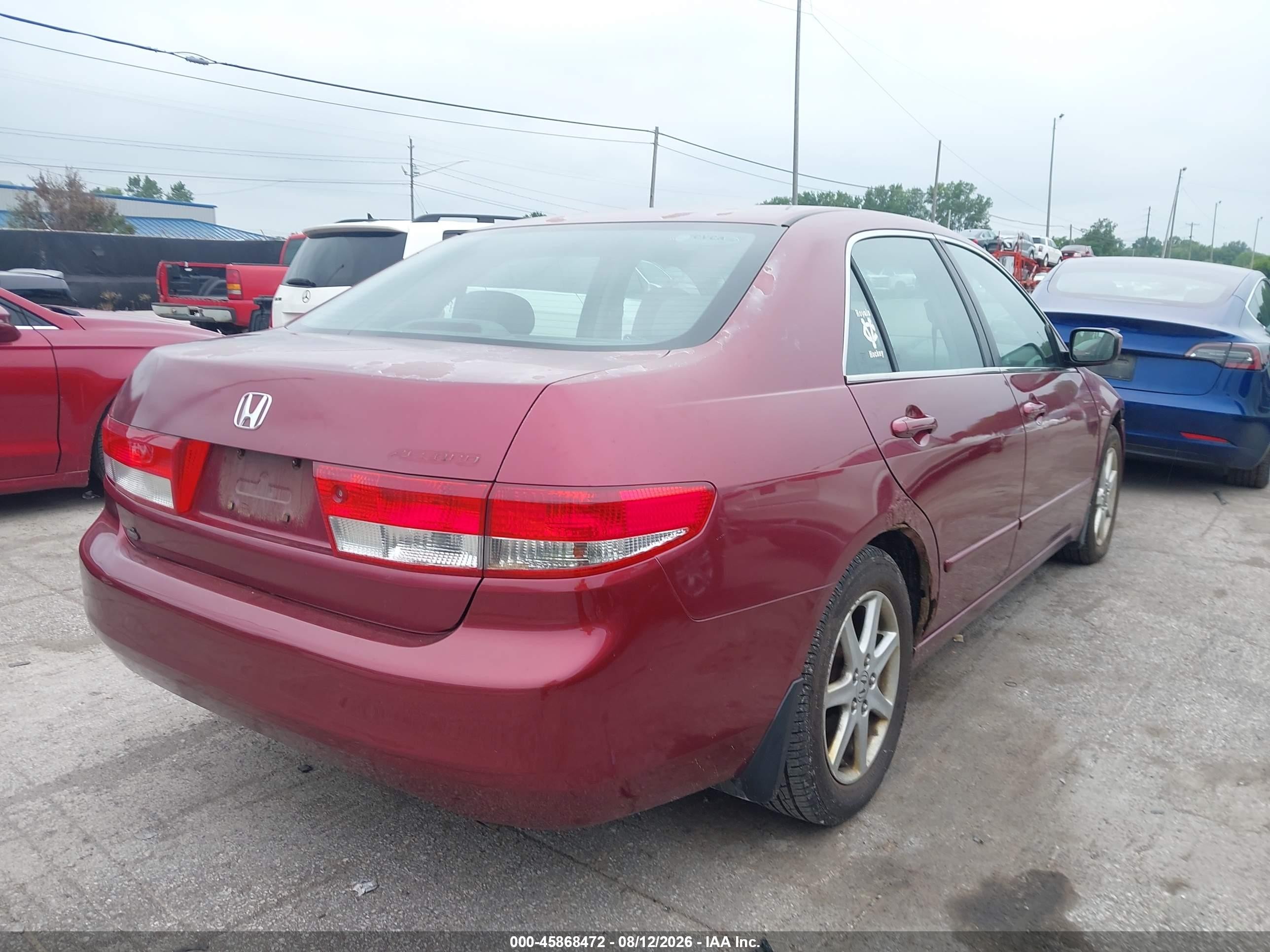 2003 Honda Accord 3.0 Ex Red vin: 1HGCM66523A045769