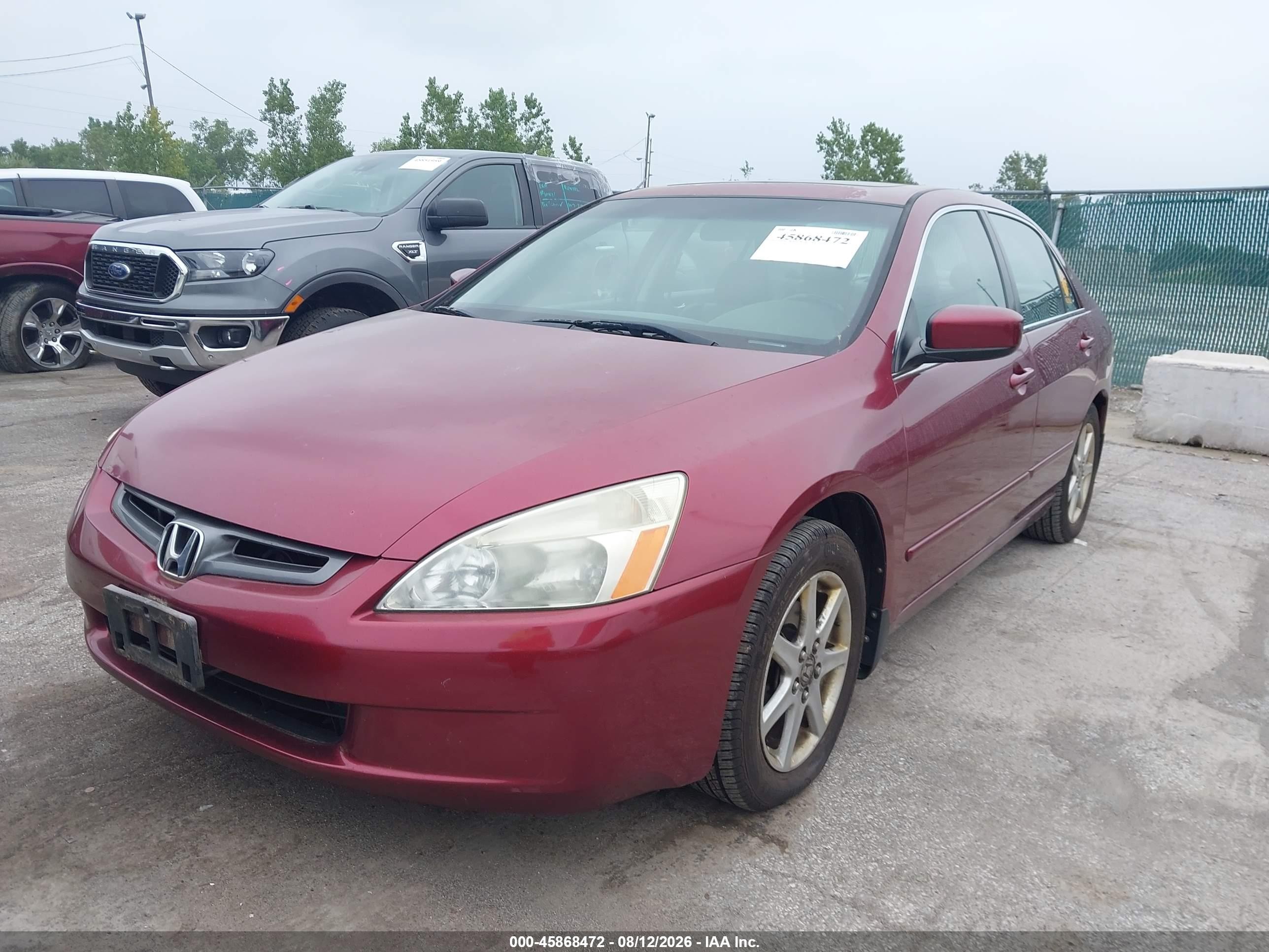 2003 Honda Accord 3.0 Ex Red vin: 1HGCM66523A045769