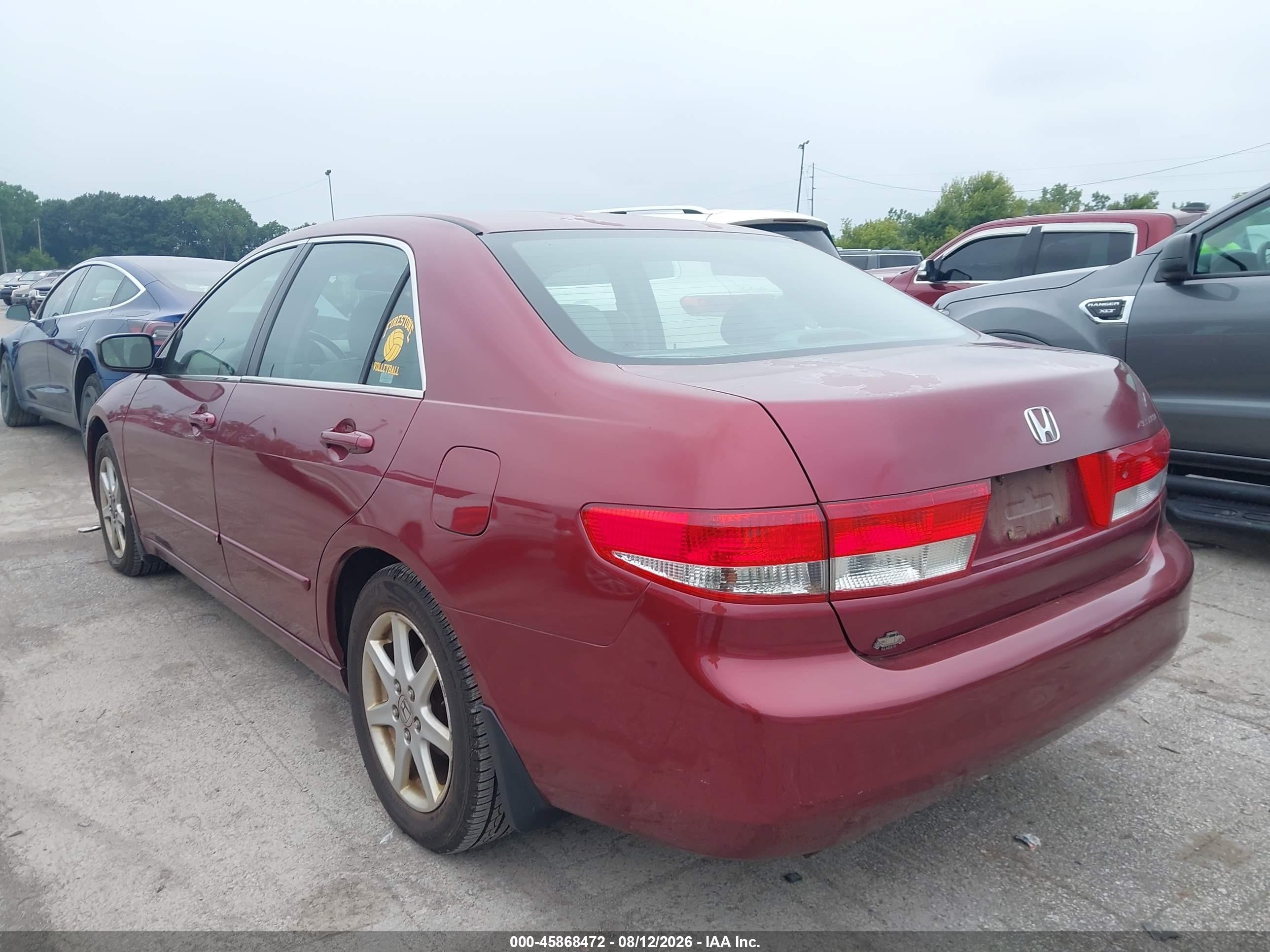2003 Honda Accord 3.0 Ex Red vin: 1HGCM66523A045769