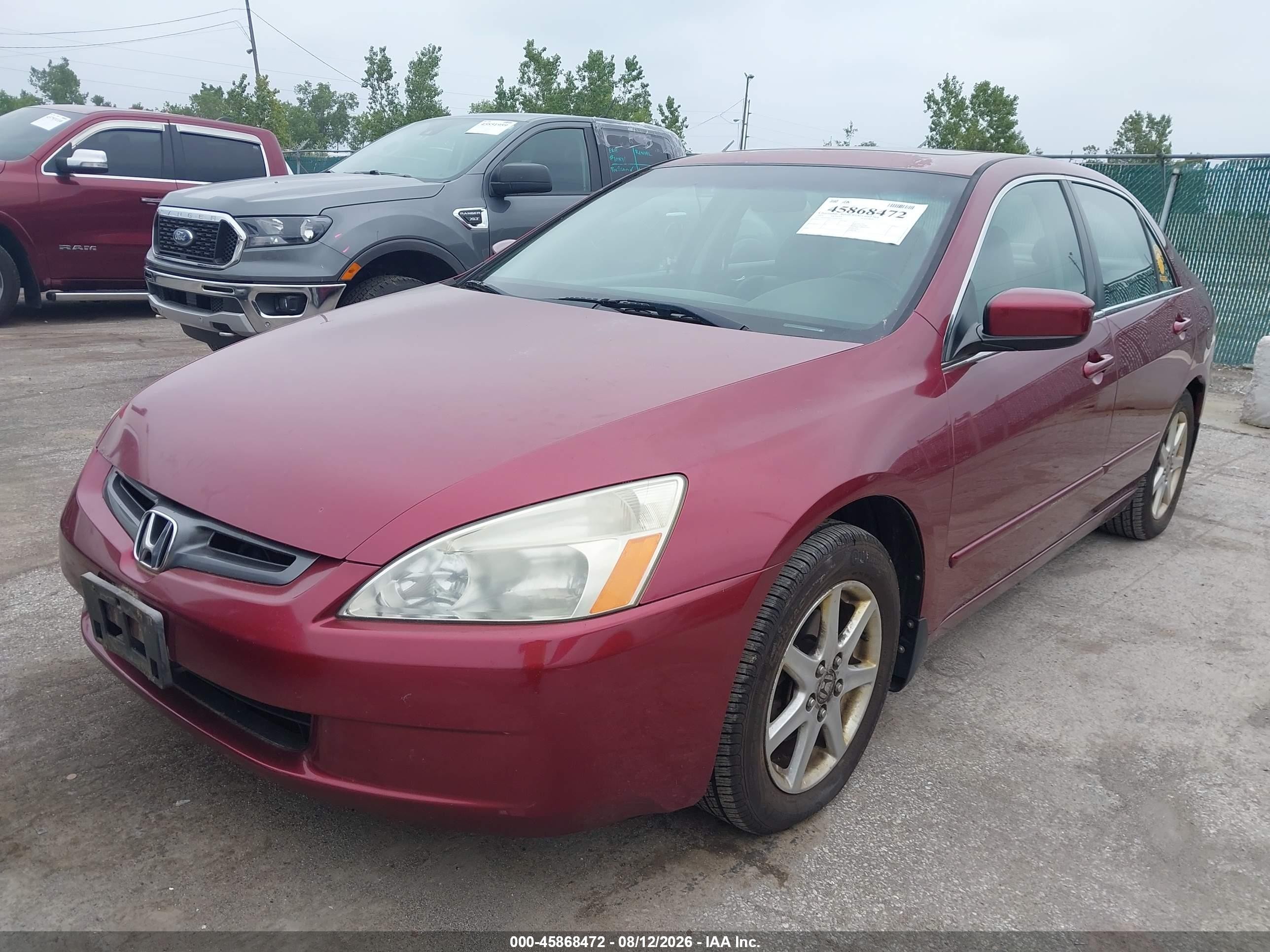 2003 Honda Accord 3.0 Ex Red vin: 1HGCM66523A045769