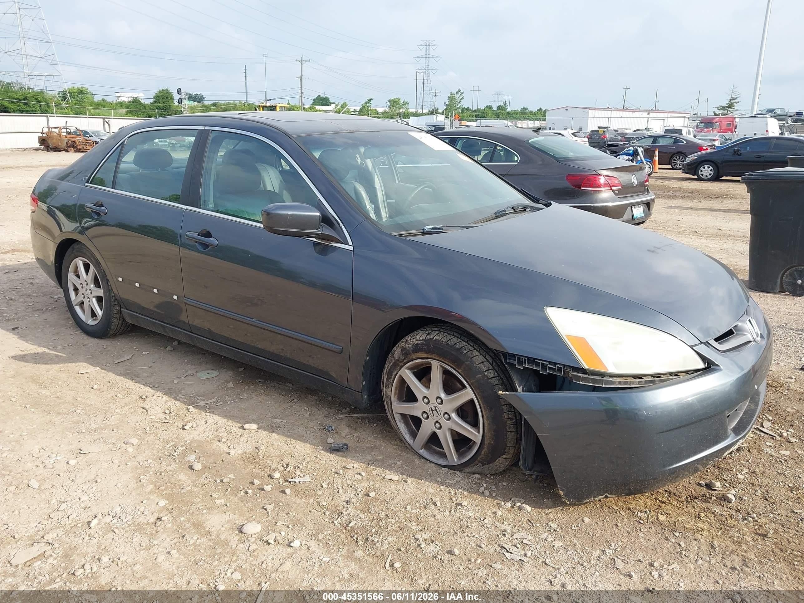 2003 Honda Accord 3.0 Ex Gray vin: 1HGCM66523A081297