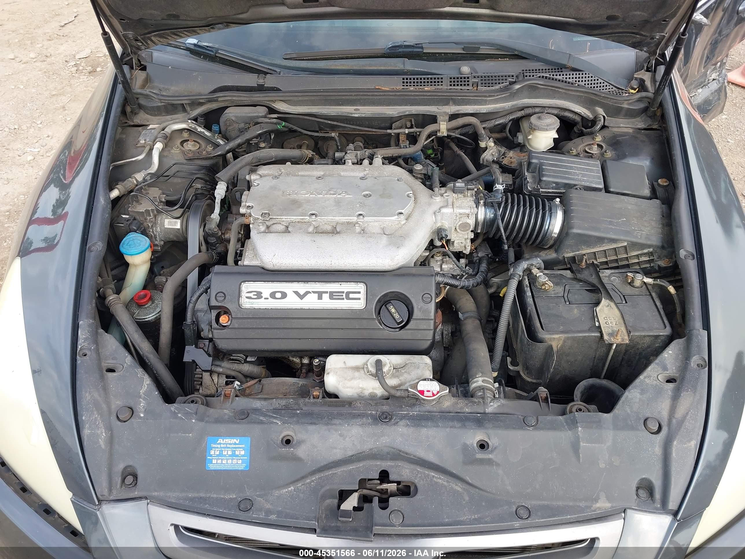 2003 Honda Accord 3.0 Ex Gray vin: 1HGCM66523A081297