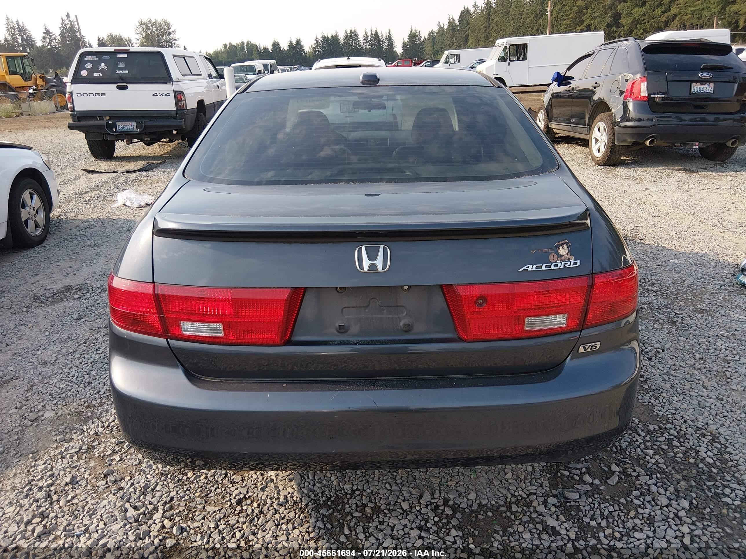 2005 Honda Accord 3.0 Ex Серый vin: 1HGCM66525A011883
