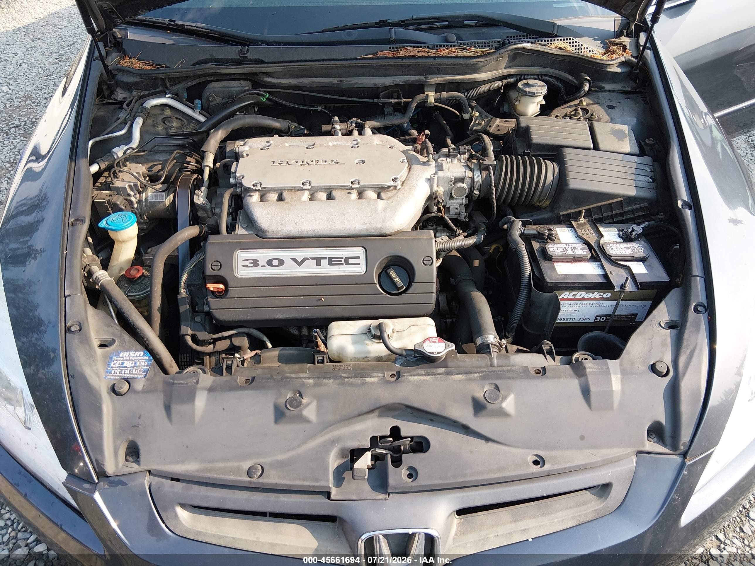 2005 Honda Accord 3.0 Ex Серый vin: 1HGCM66525A011883
