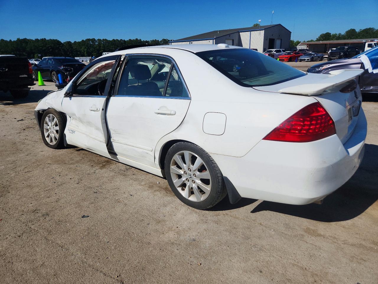 2007 Honda Accord Ex White vin: 1HGCM66527A027844