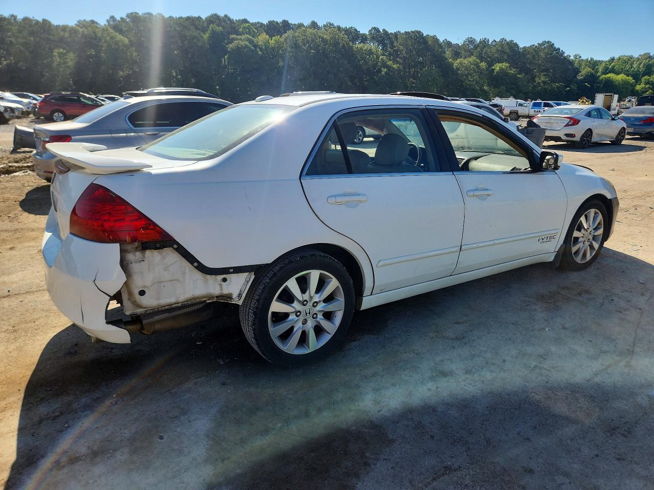 2007 Honda Accord Ex White vin: 1HGCM66527A027844