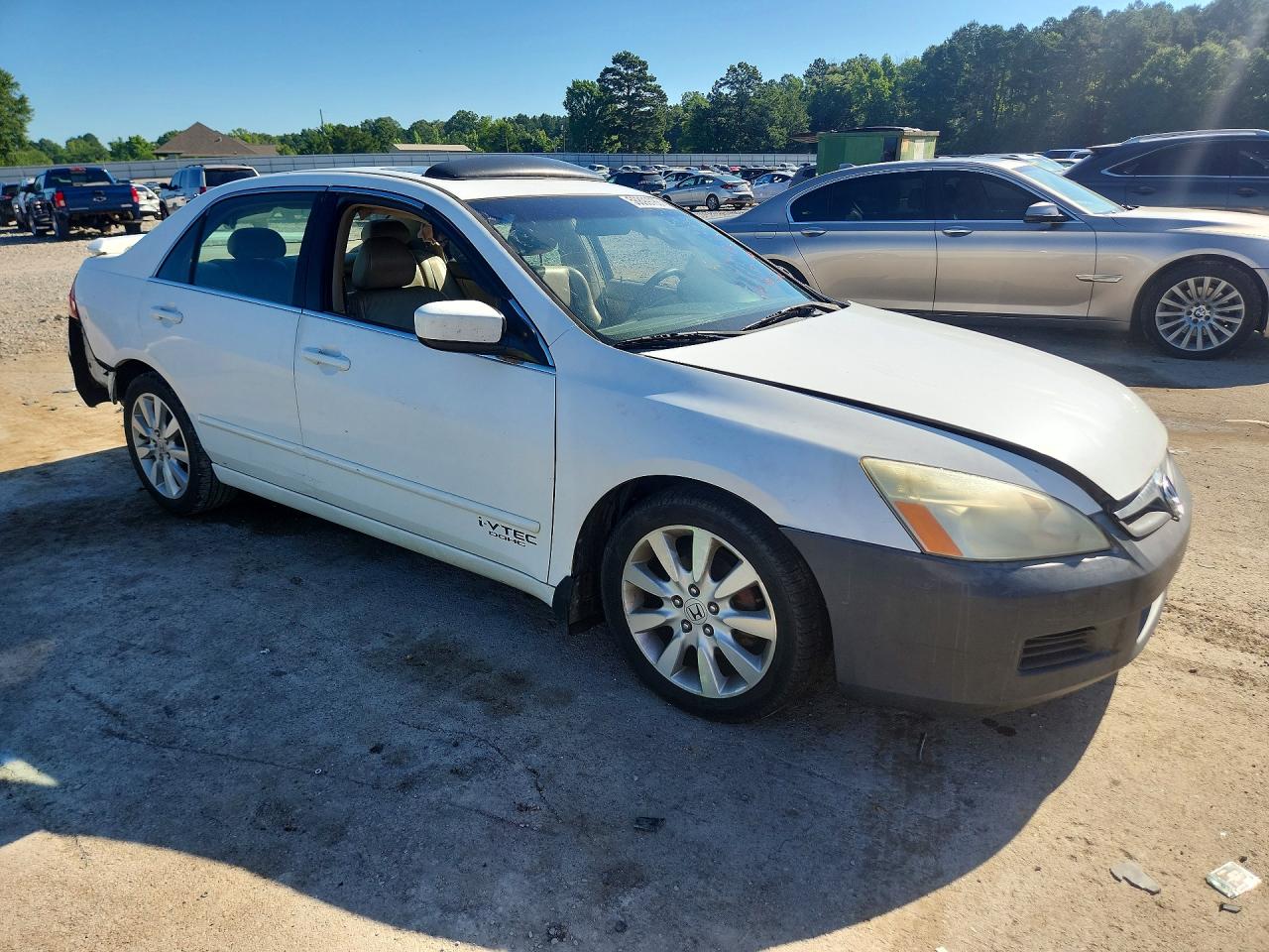 2007 Honda Accord Ex White vin: 1HGCM66527A027844