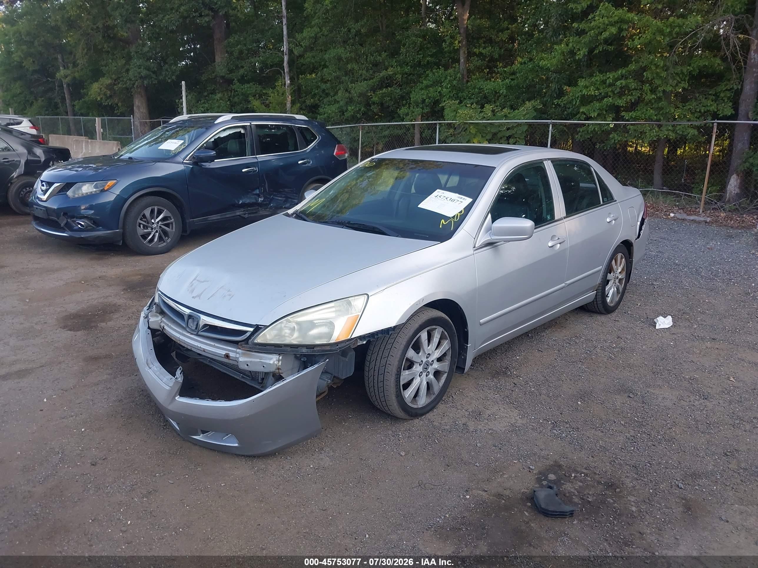 2007 Honda Accord 3.0 Ex Silver vin: 1HGCM66527A095478