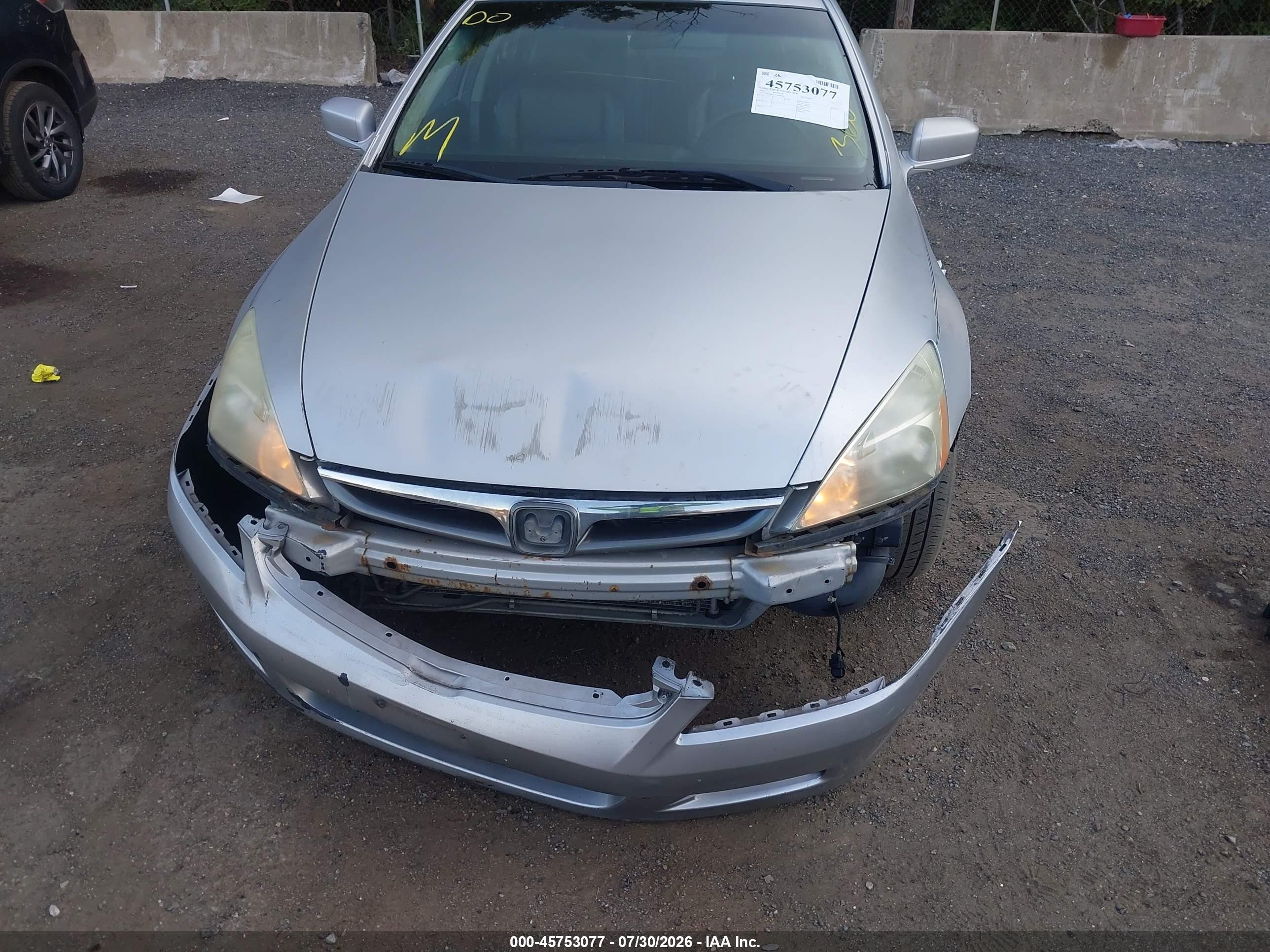 2007 Honda Accord 3.0 Ex Silver vin: 1HGCM66527A095478