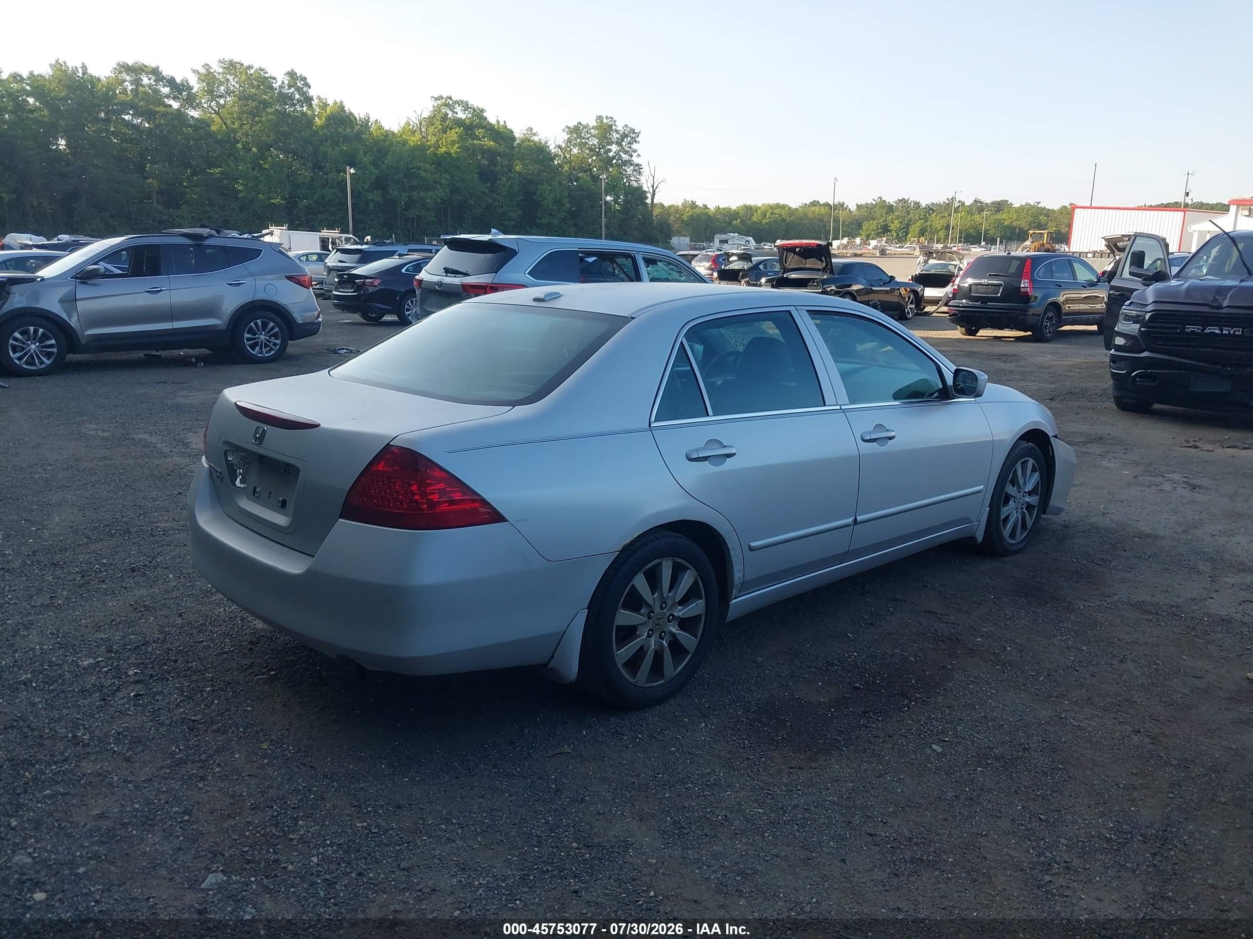 2007 Honda Accord 3.0 Ex Silver vin: 1HGCM66527A095478