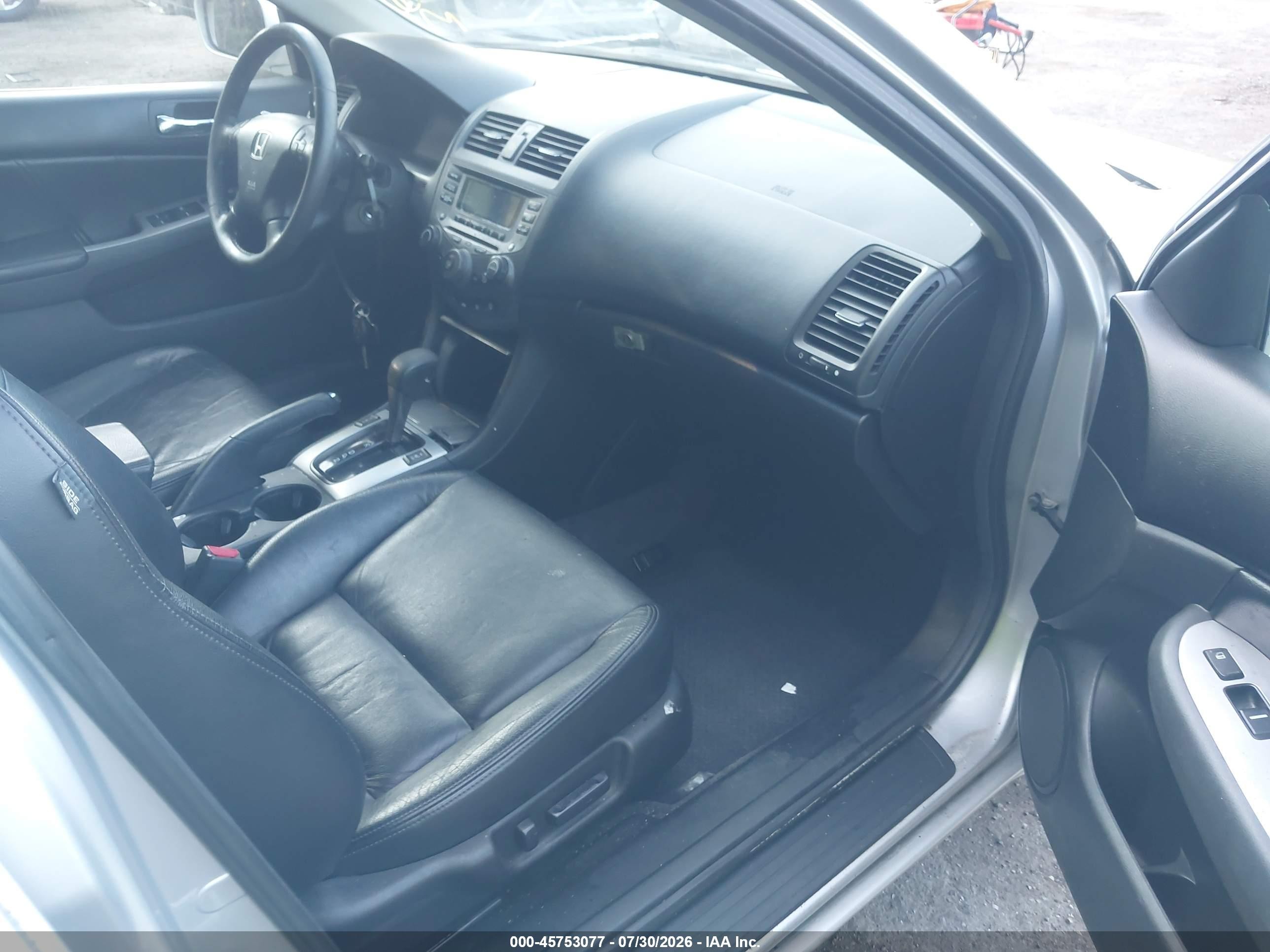 2007 Honda Accord 3.0 Ex Silver vin: 1HGCM66527A095478