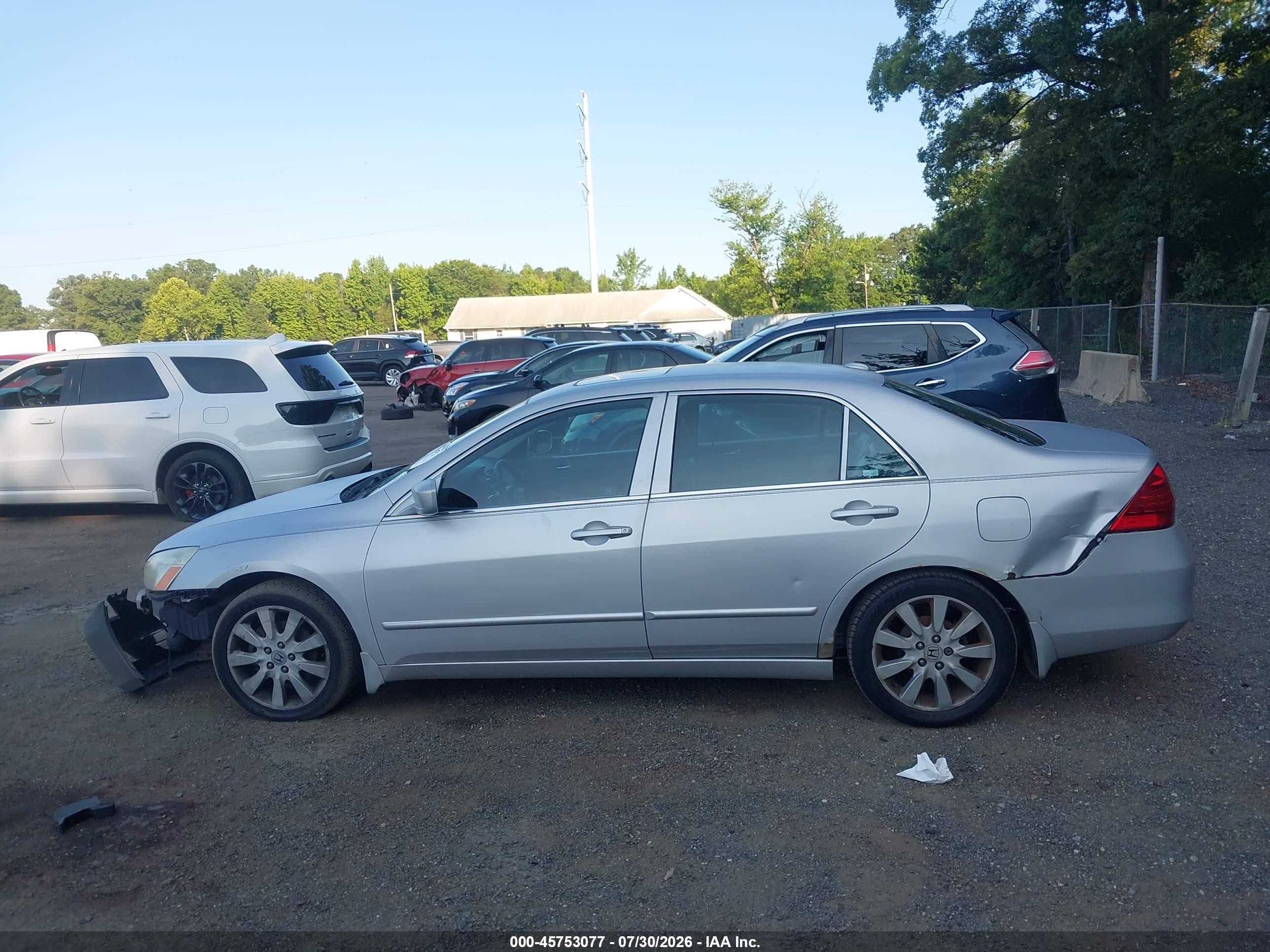 2007 Honda Accord 3.0 Ex Silver vin: 1HGCM66527A095478