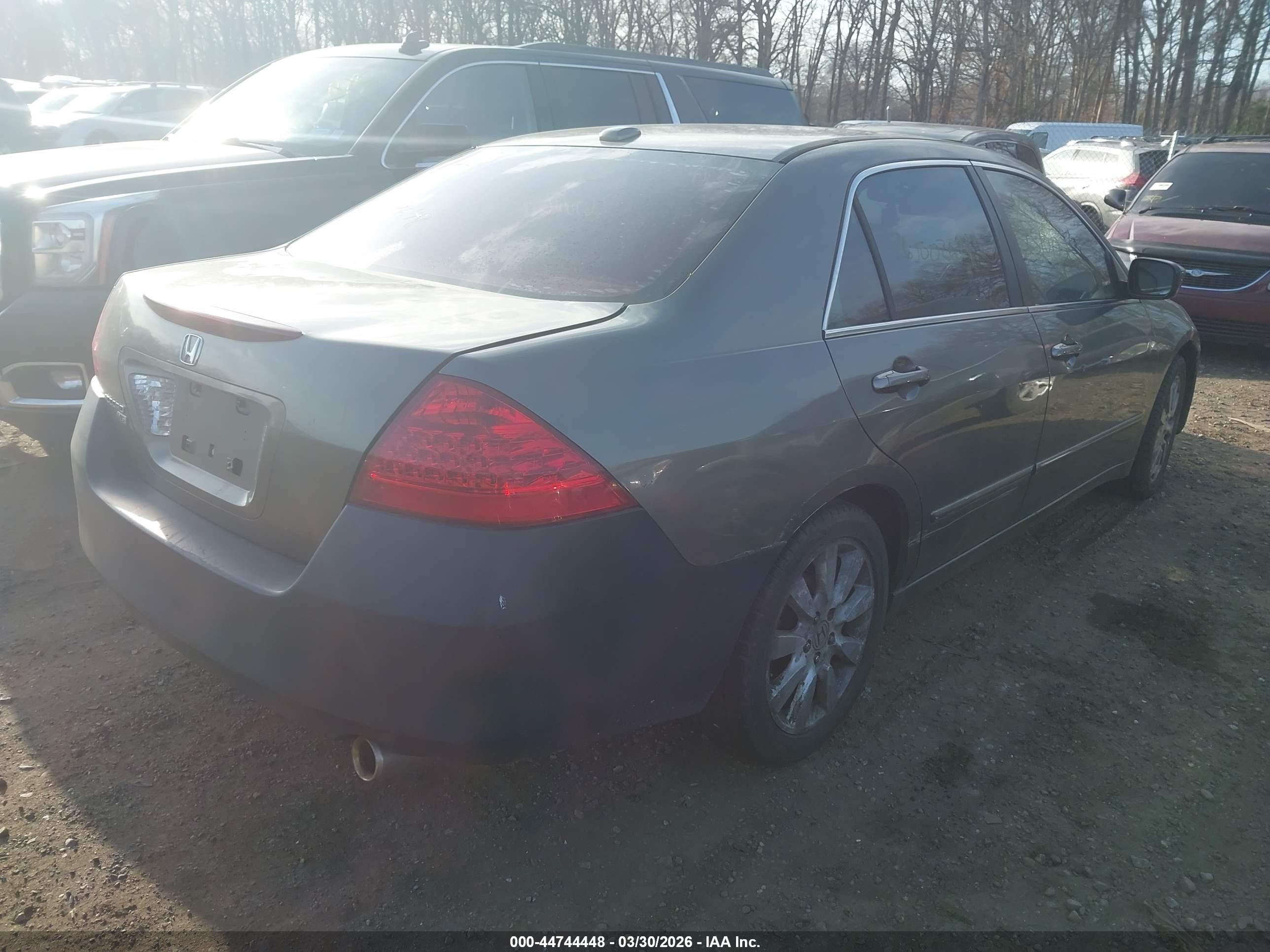 2007 Honda Accord 3.0 Ex Серый vin: 1HGCM66527A097697