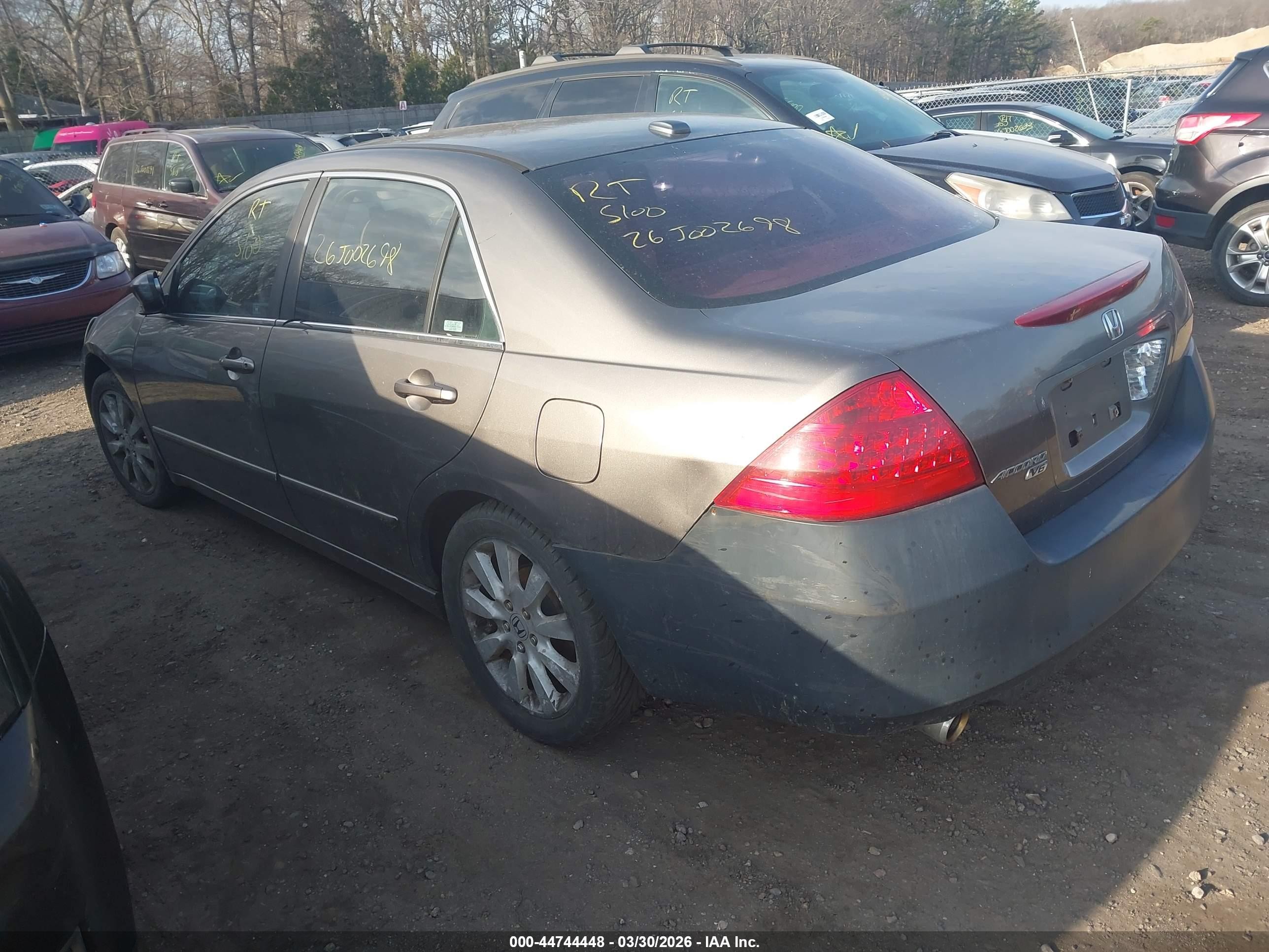 2007 Honda Accord 3.0 Ex Серый vin: 1HGCM66527A097697