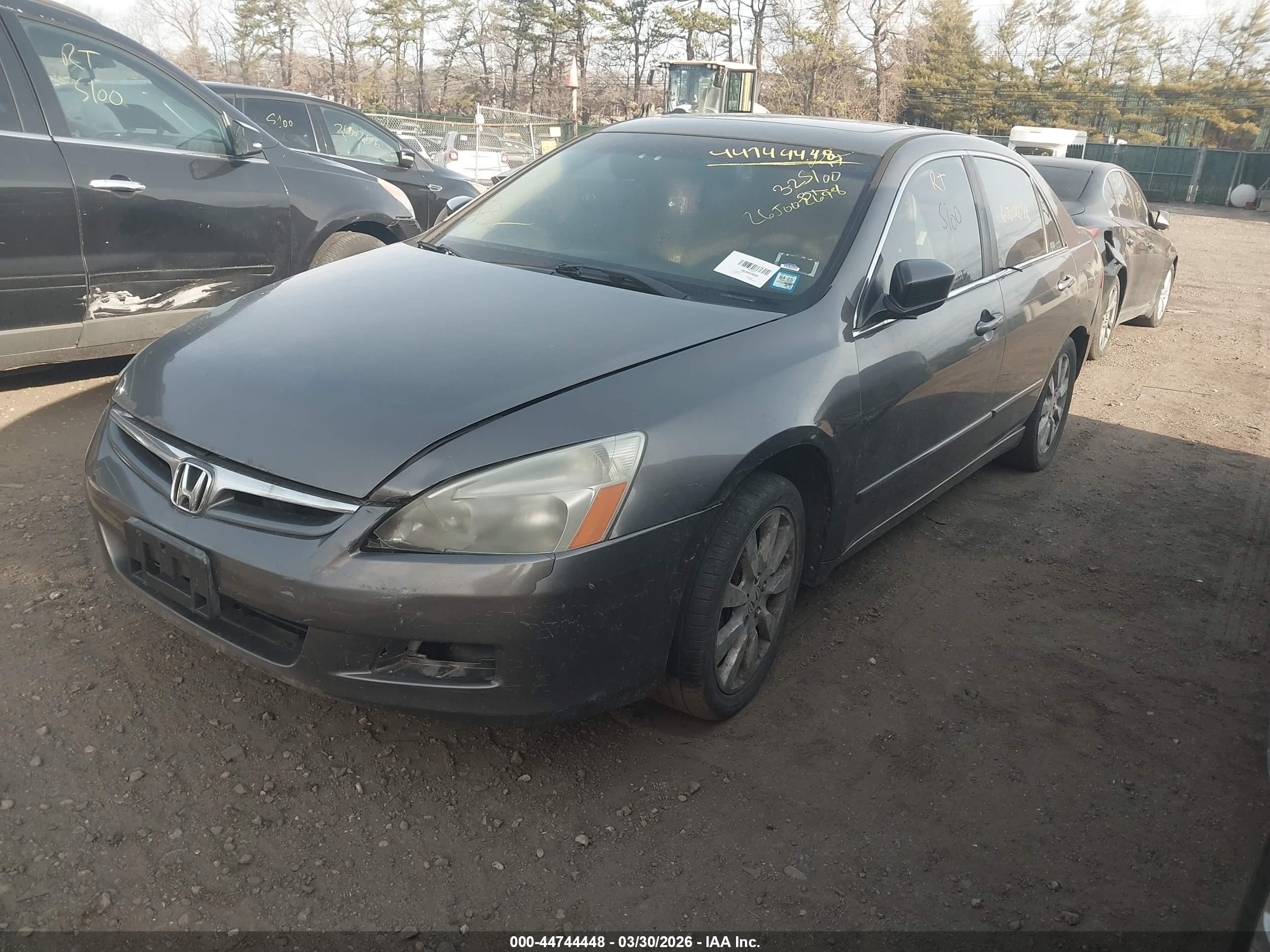 2007 Honda Accord 3.0 Ex Серый vin: 1HGCM66527A097697