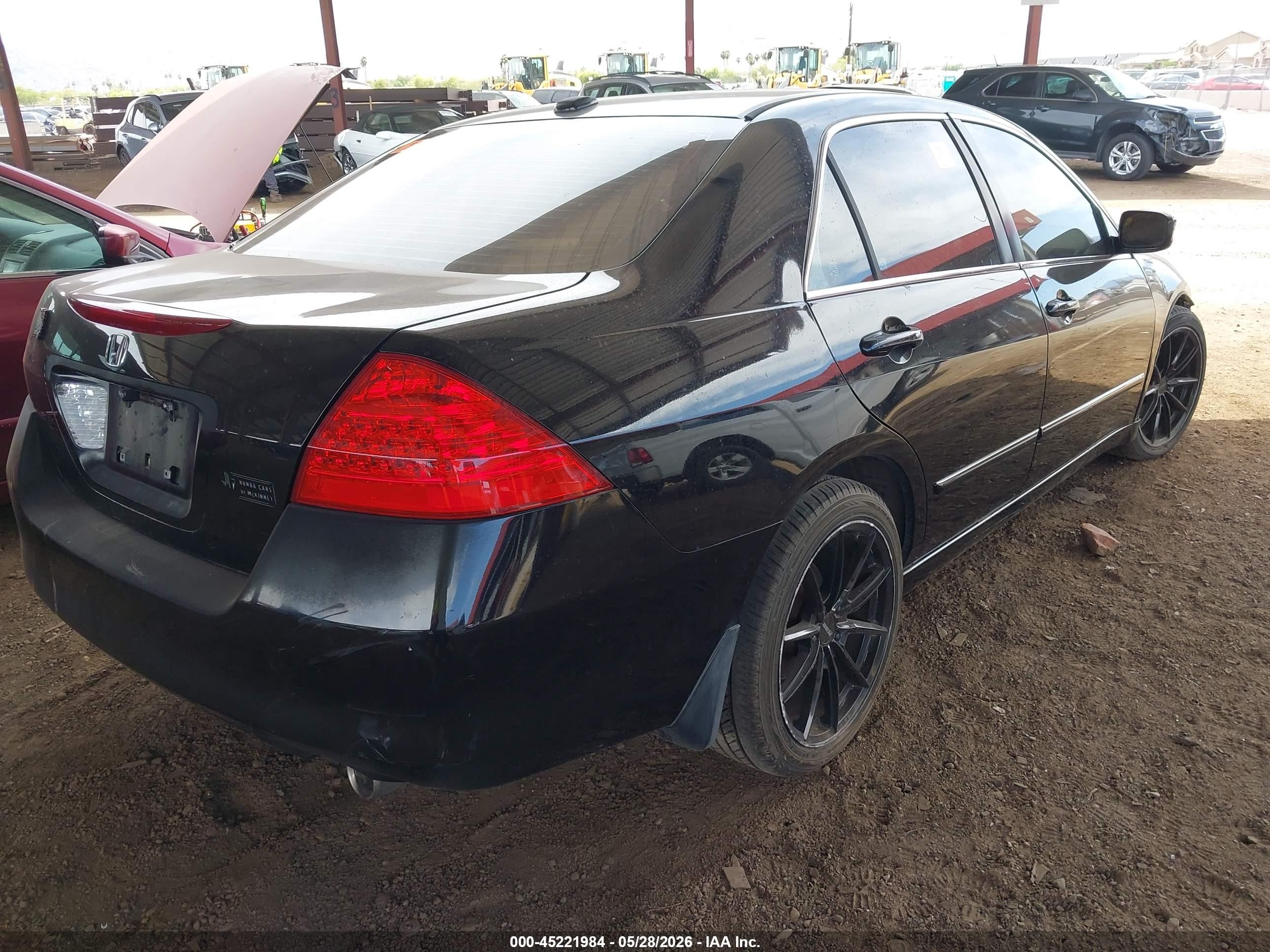 2007 Honda Accord 3.0 Ex Black vin: 1HGCM66527A101442