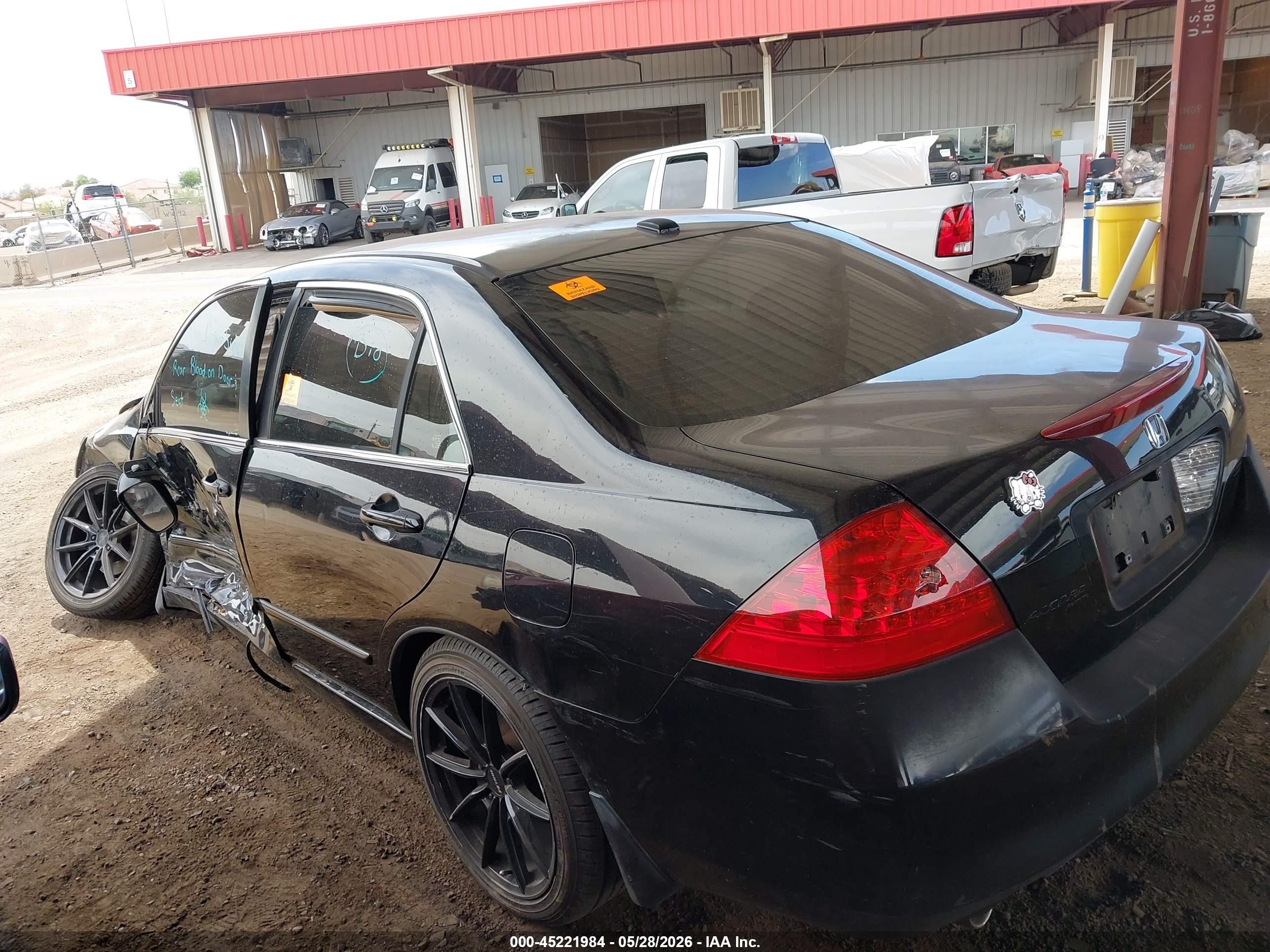 2007 Honda Accord 3.0 Ex Black vin: 1HGCM66527A101442