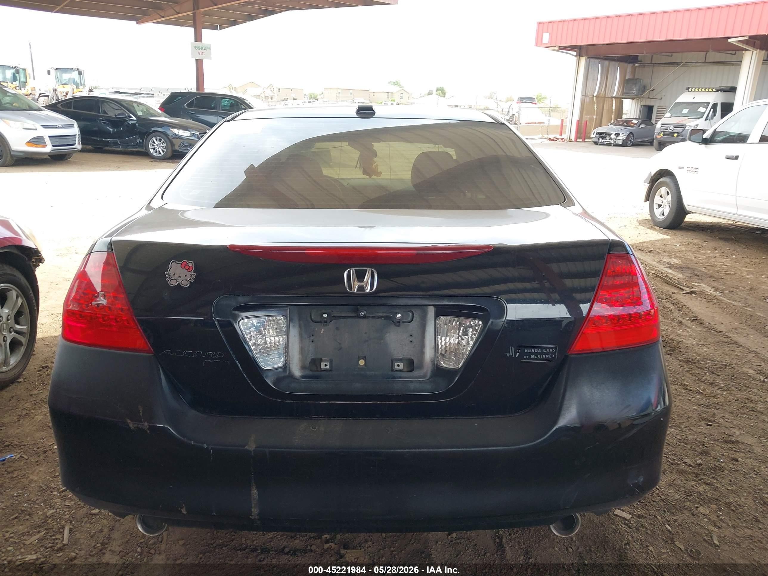 2007 Honda Accord 3.0 Ex Black vin: 1HGCM66527A101442