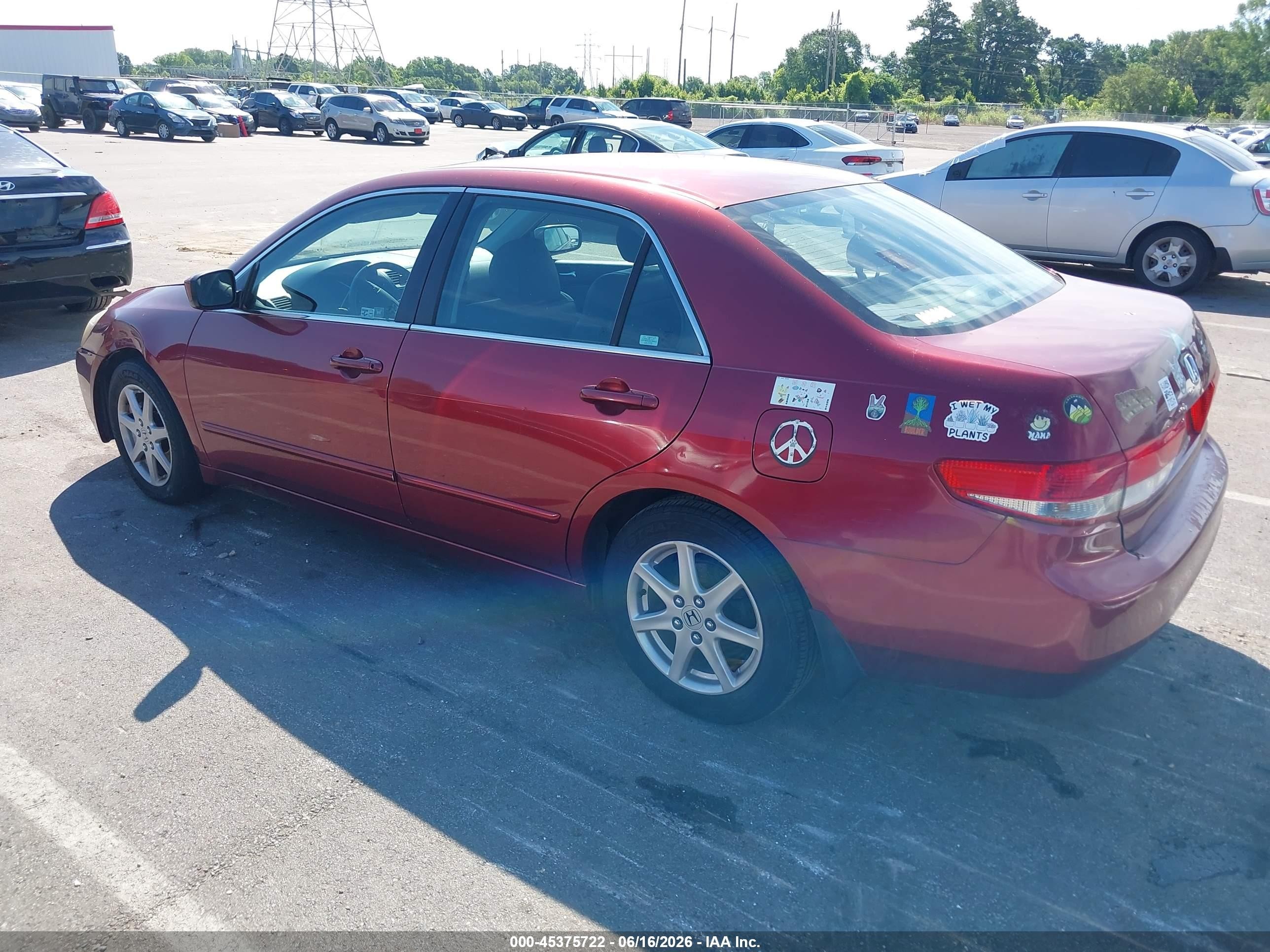 2003 Honda Accord 3.0 Ex Красный vin: 1HGCM66533A093099