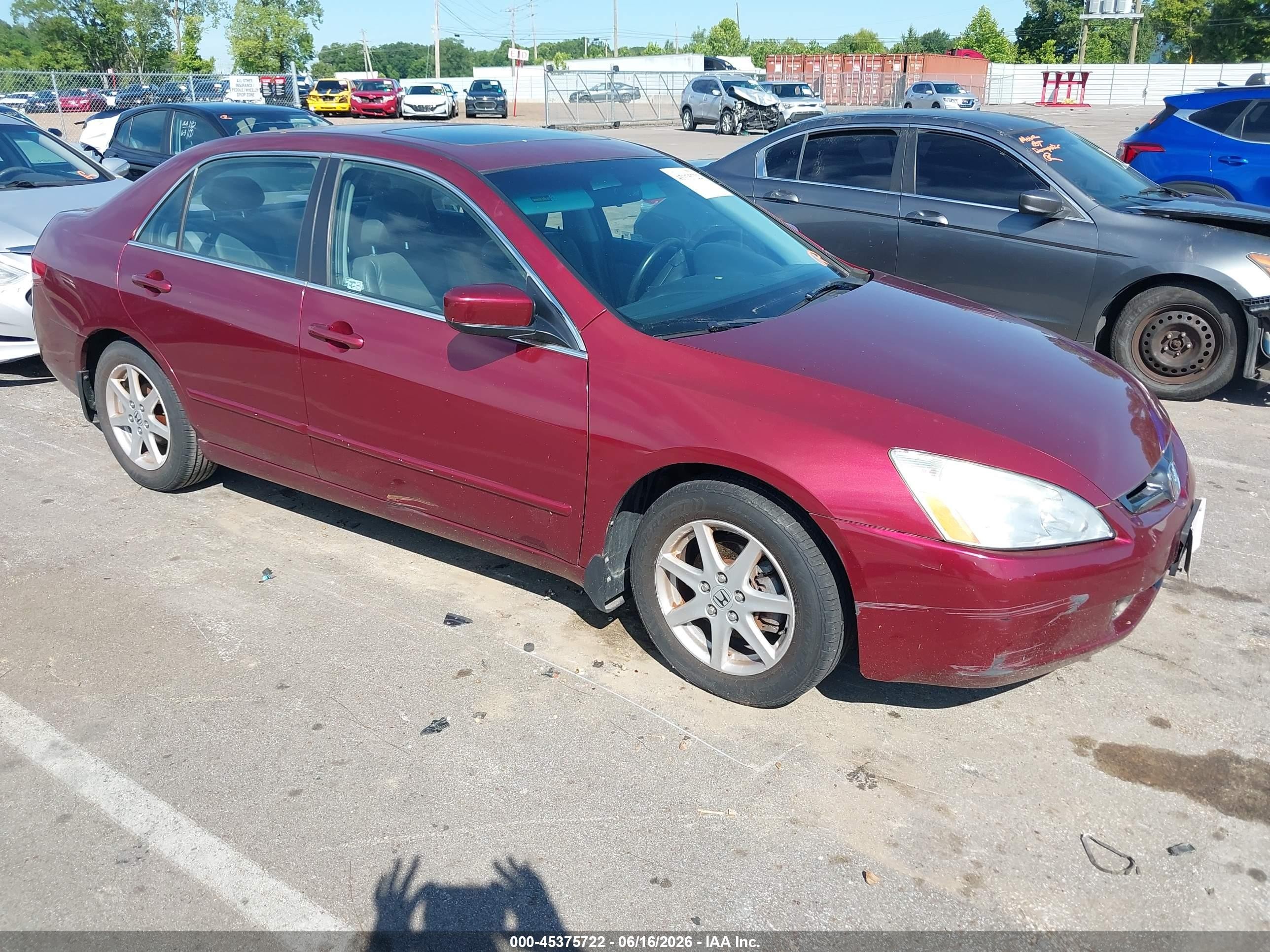 2003 Honda Accord 3.0 Ex Красный vin: 1HGCM66533A093099
