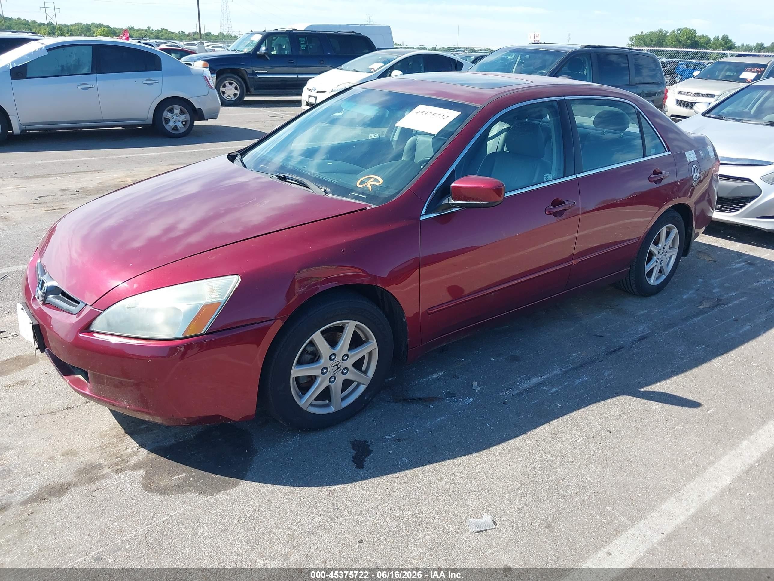 2003 Honda Accord 3.0 Ex Красный vin: 1HGCM66533A093099