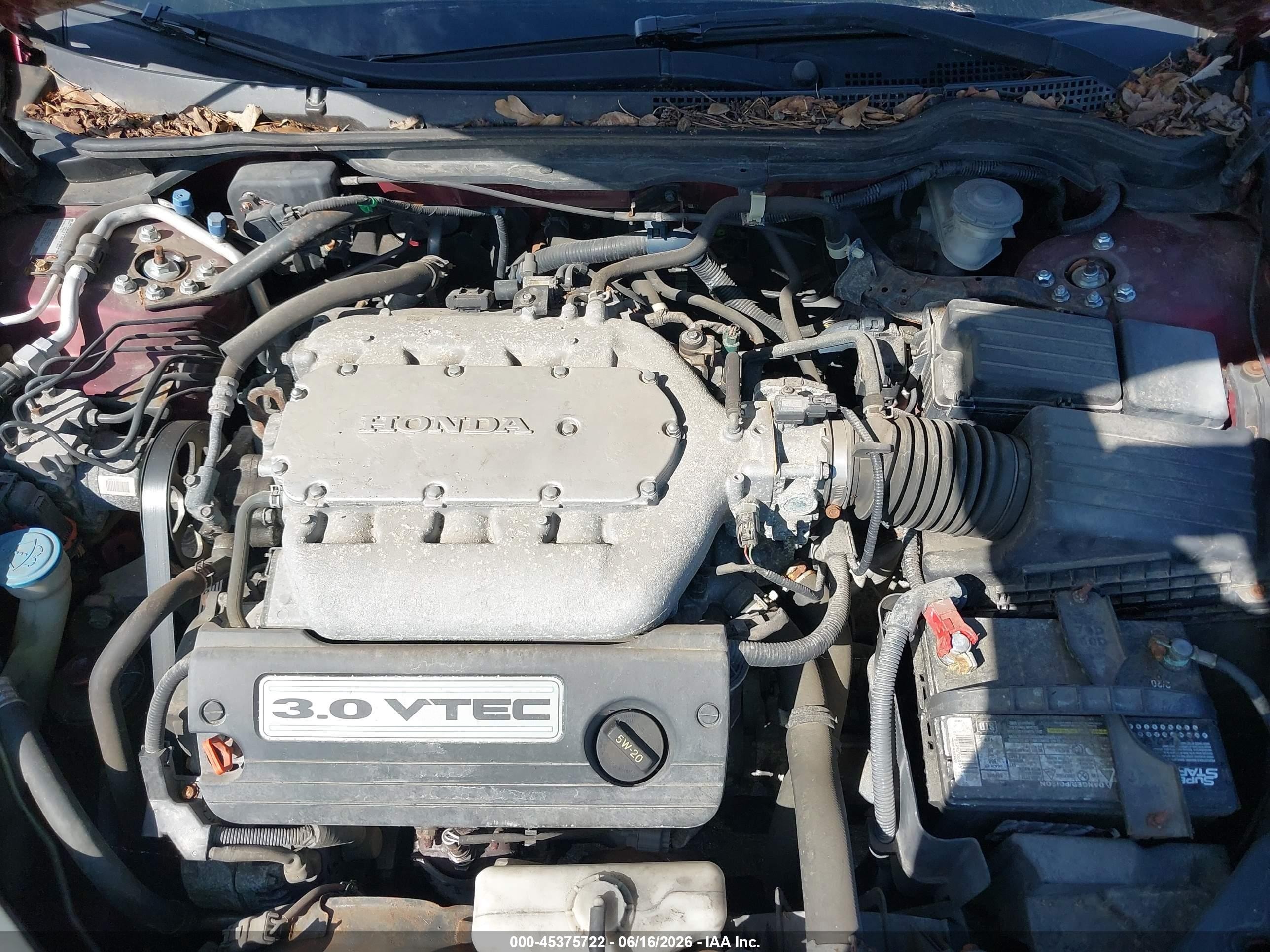 2003 Honda Accord 3.0 Ex Красный vin: 1HGCM66533A093099
