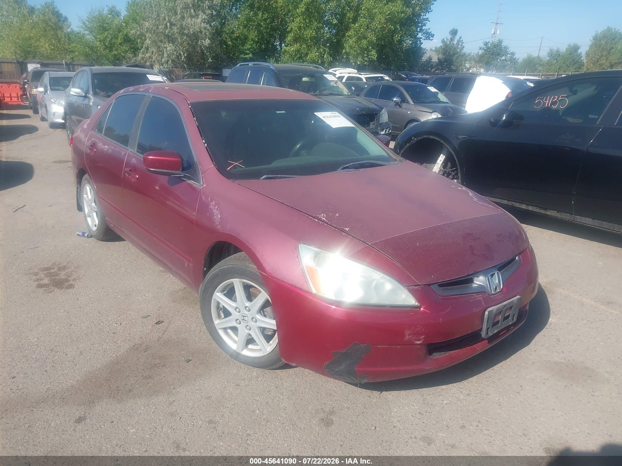 2004 Honda Accord 3.0 Ex Red vin: 1HGCM66534A025564