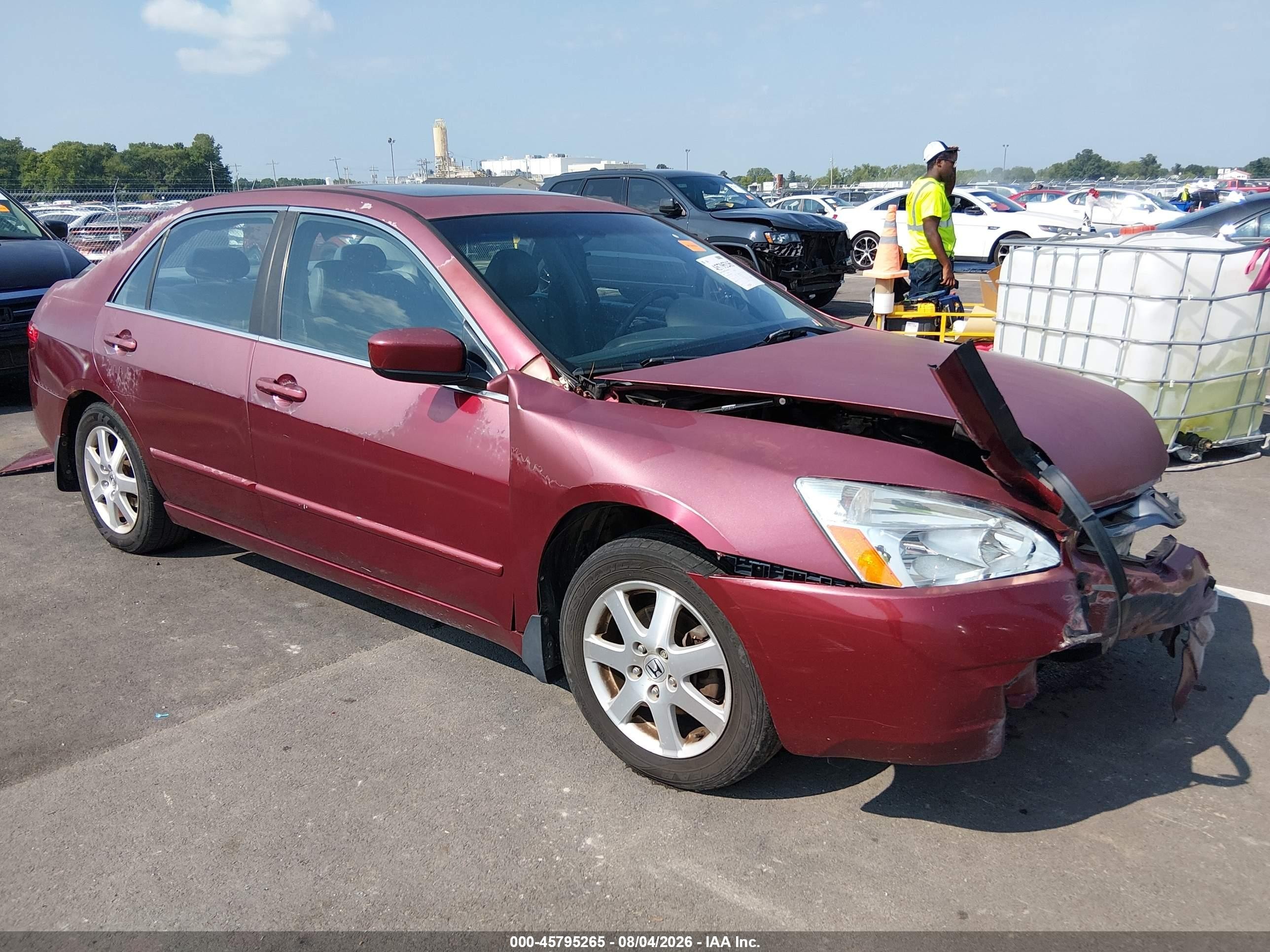 2005 Honda Accord 3.0 Ex Red vin: 1HGCM66535A066598