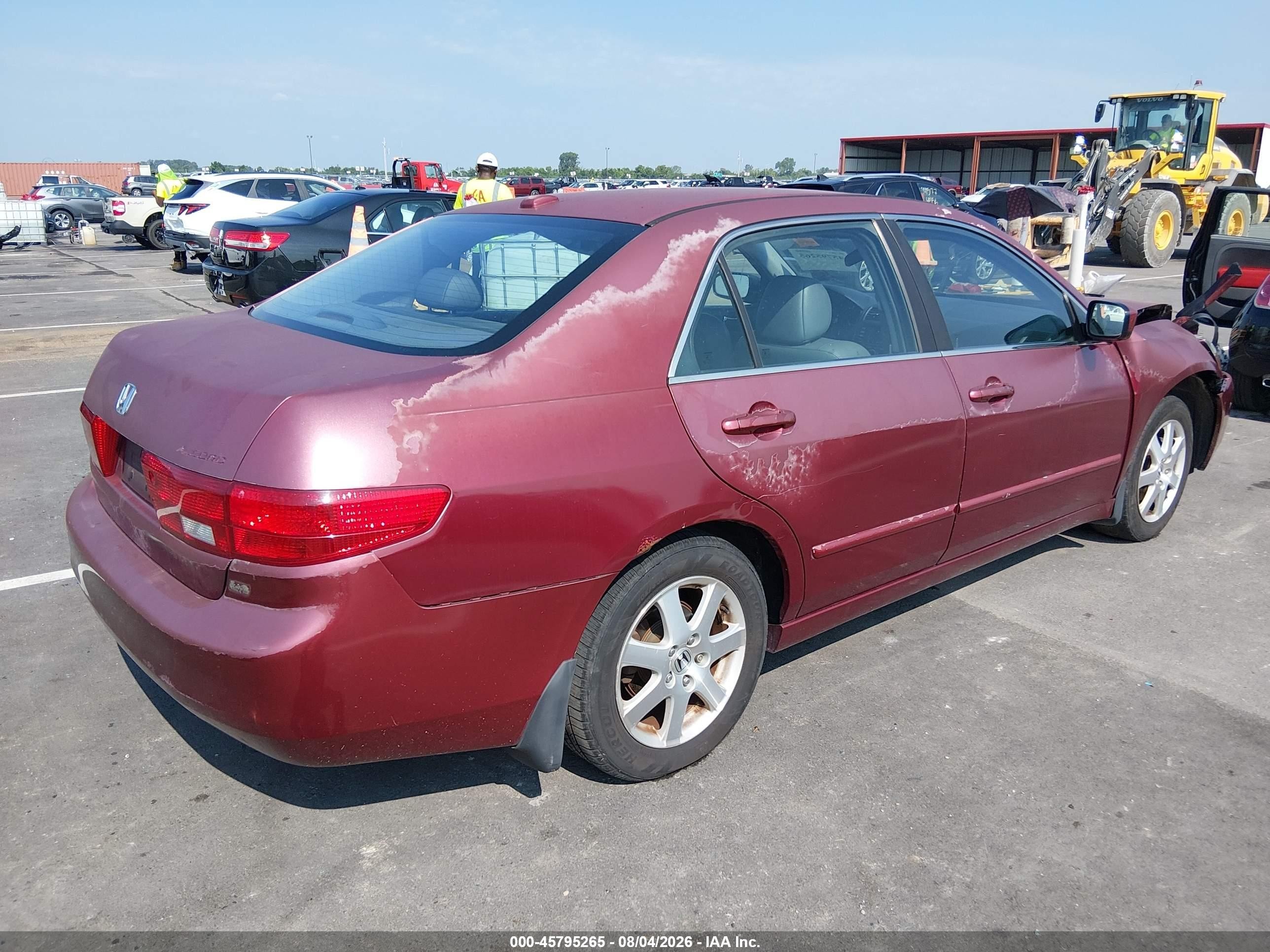 2005 Honda Accord 3.0 Ex Red vin: 1HGCM66535A066598