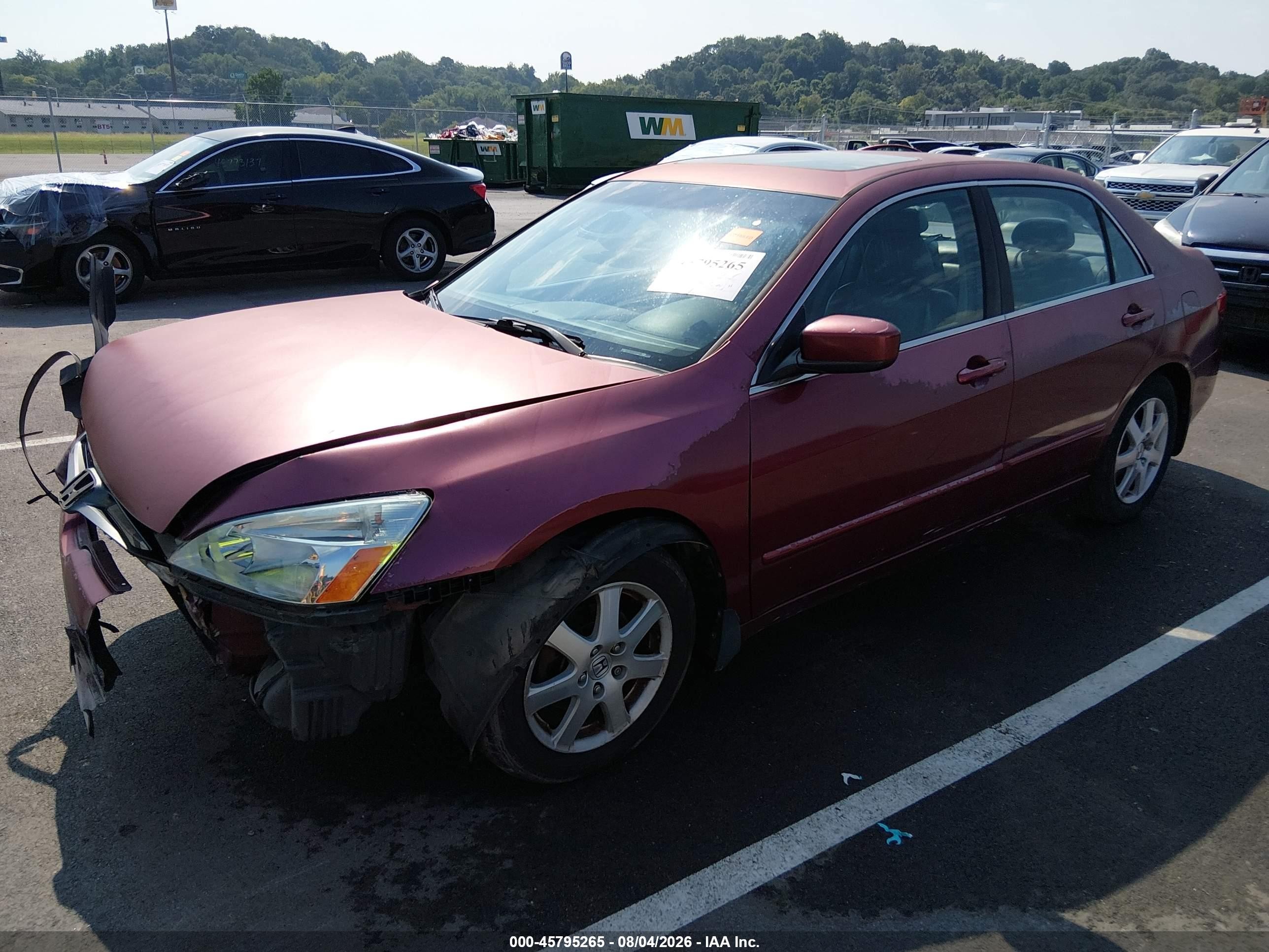 2005 Honda Accord 3.0 Ex Red vin: 1HGCM66535A066598