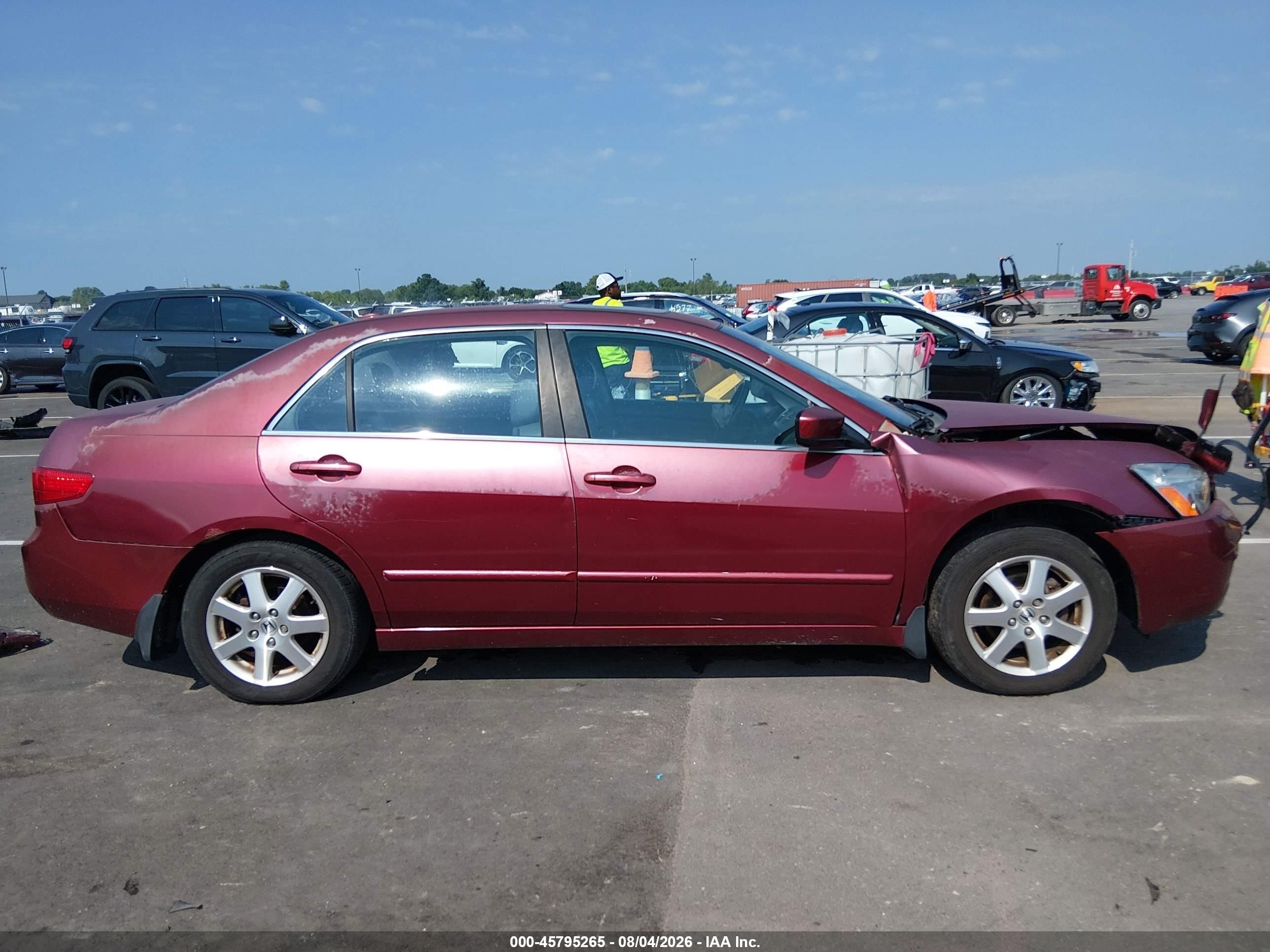 2005 Honda Accord 3.0 Ex Red vin: 1HGCM66535A066598