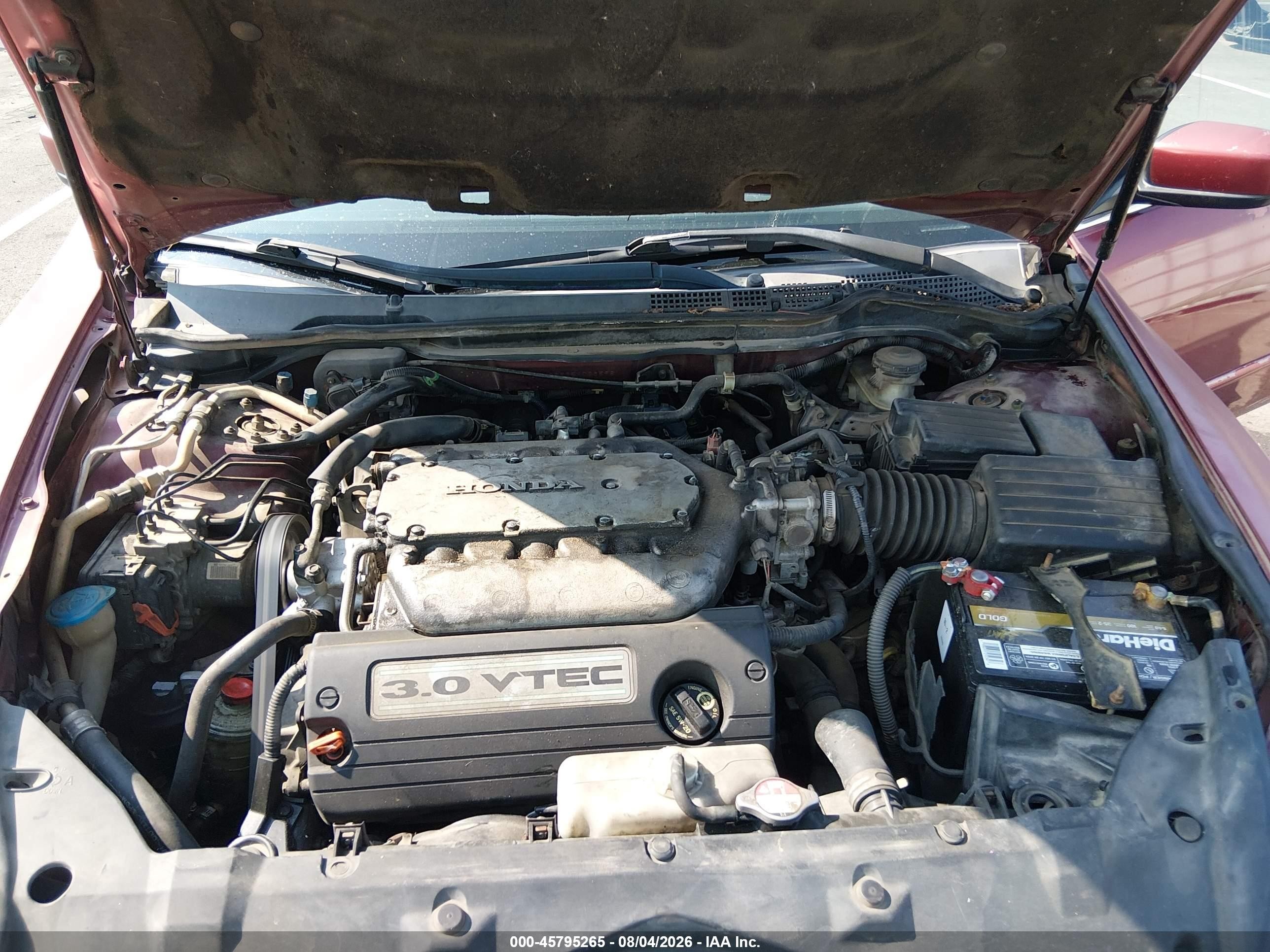 2005 Honda Accord 3.0 Ex Red vin: 1HGCM66535A066598