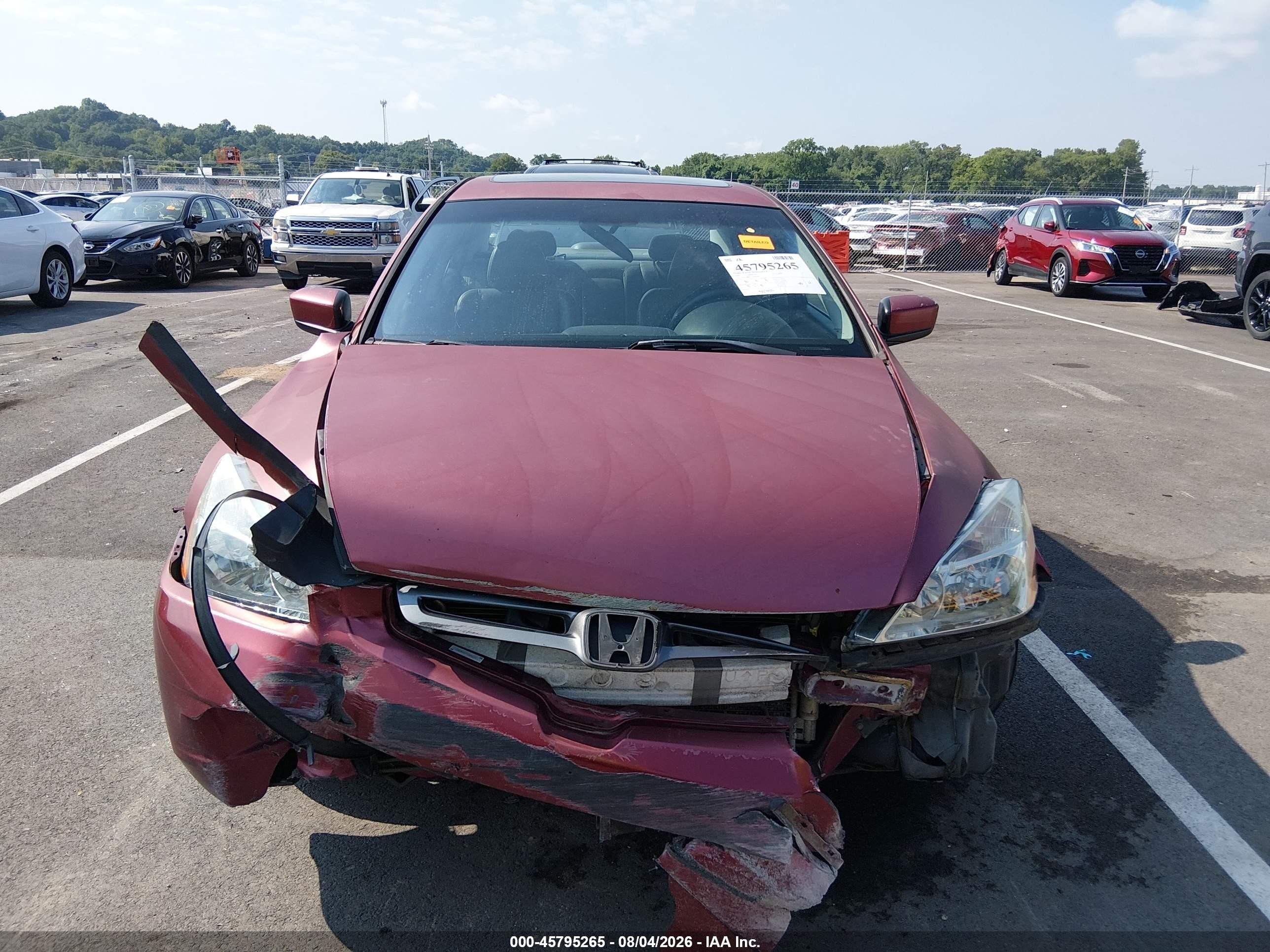 2005 Honda Accord 3.0 Ex Red vin: 1HGCM66535A066598