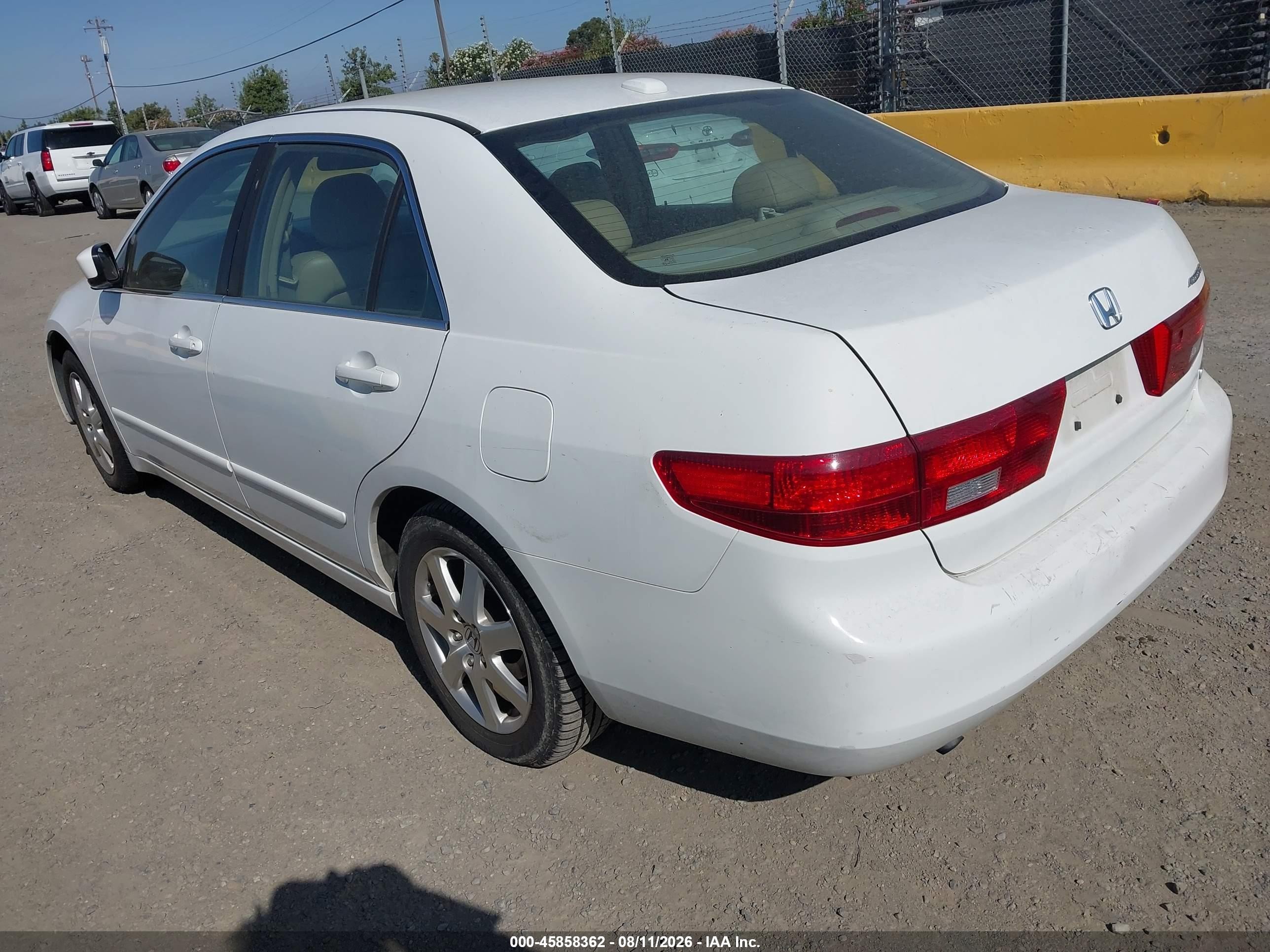 2005 Honda Accord 3.0 Ex White vin: 1HGCM66535A072451