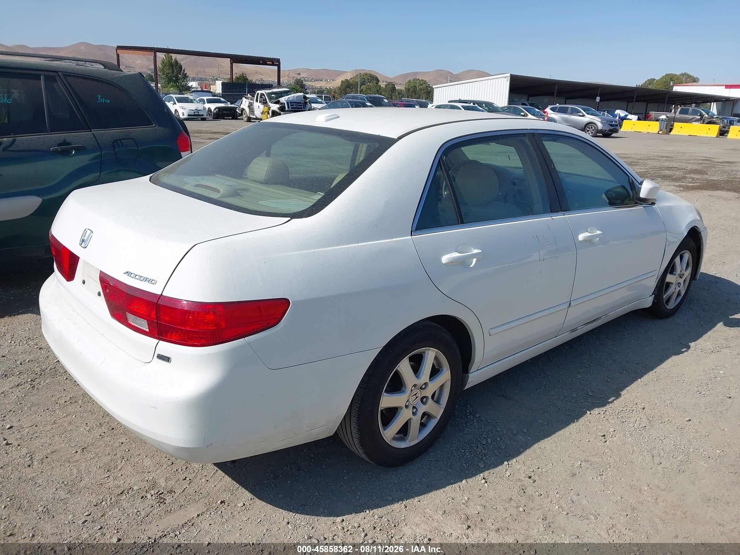 2005 Honda Accord 3.0 Ex White vin: 1HGCM66535A072451