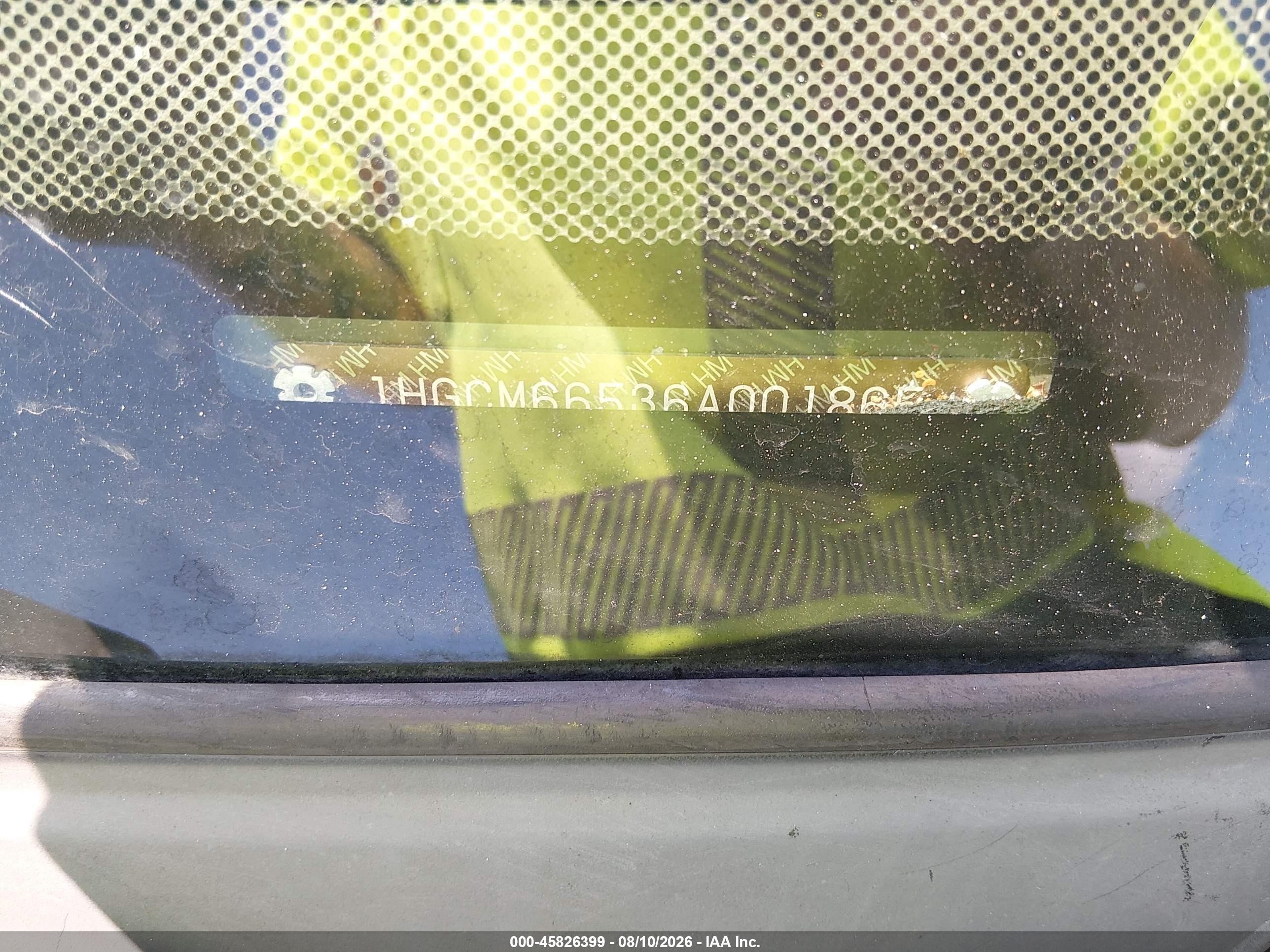 2006 Honda Accord 3.0 Ex Черный vin: 1HGCM66536A001865