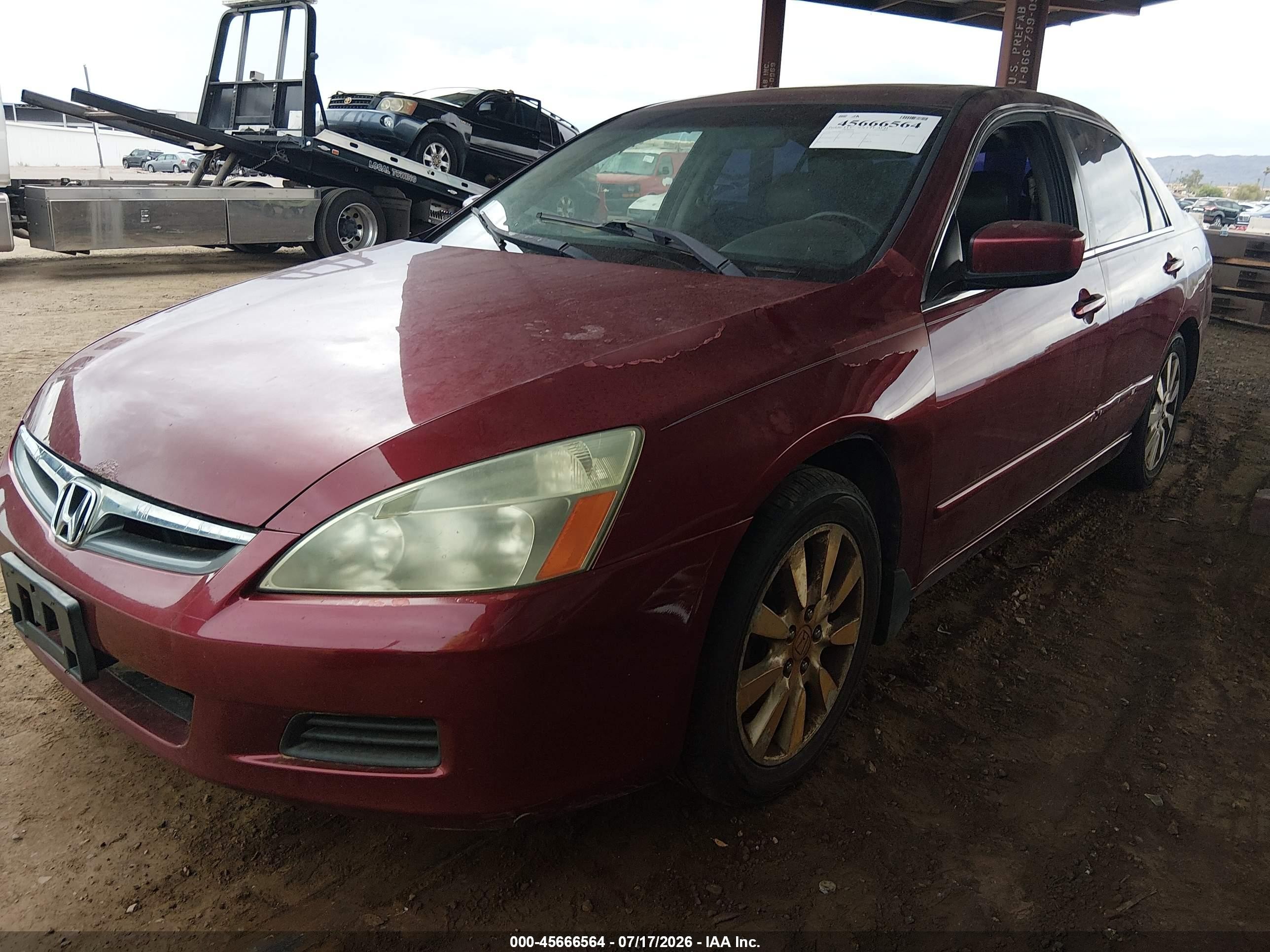 2006 Honda Accord 3.0 Ex Бордовый vin: 1HGCM66536A002286
