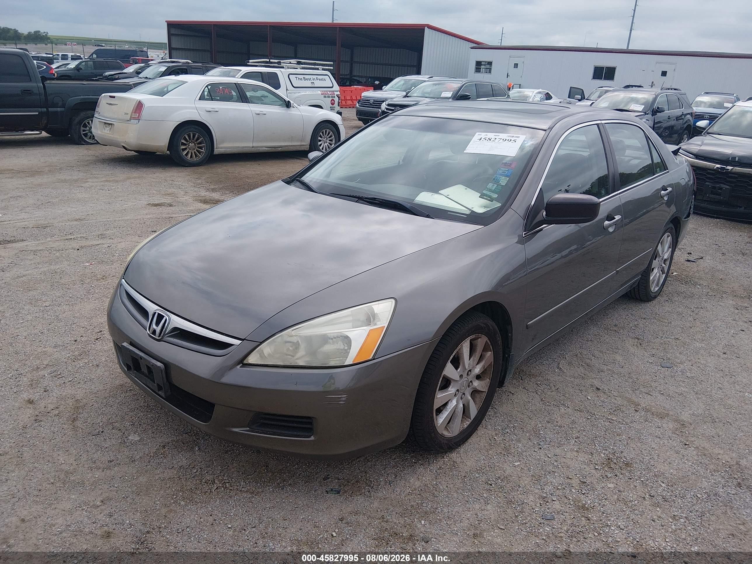 2006 Honda Accord 3.0 Ex Серый vin: 1HGCM66536A030296