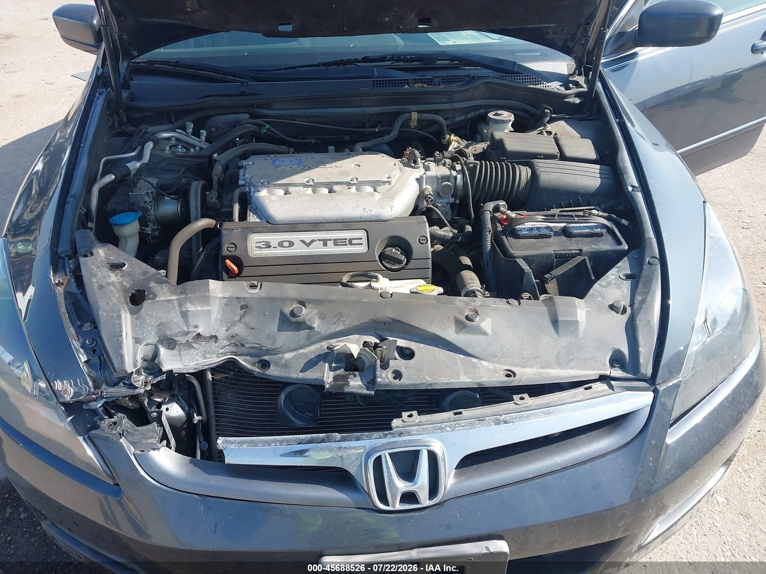2006 Honda Accord 3.0 Ex Light Blue vin: 1HGCM66536A072905
