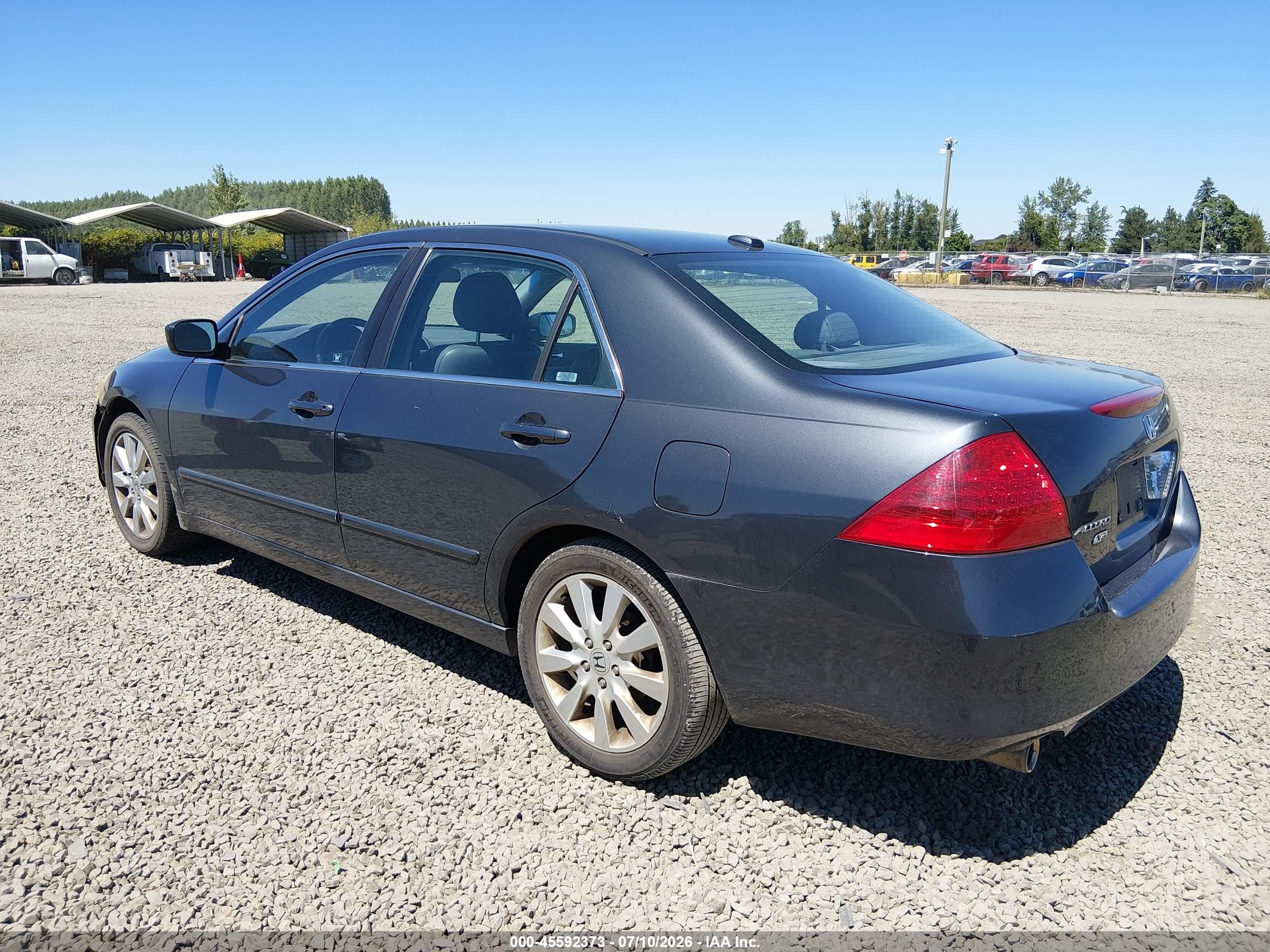 2007 Honda Accord 3.0 Ex Gray vin: 1HGCM66537A001334