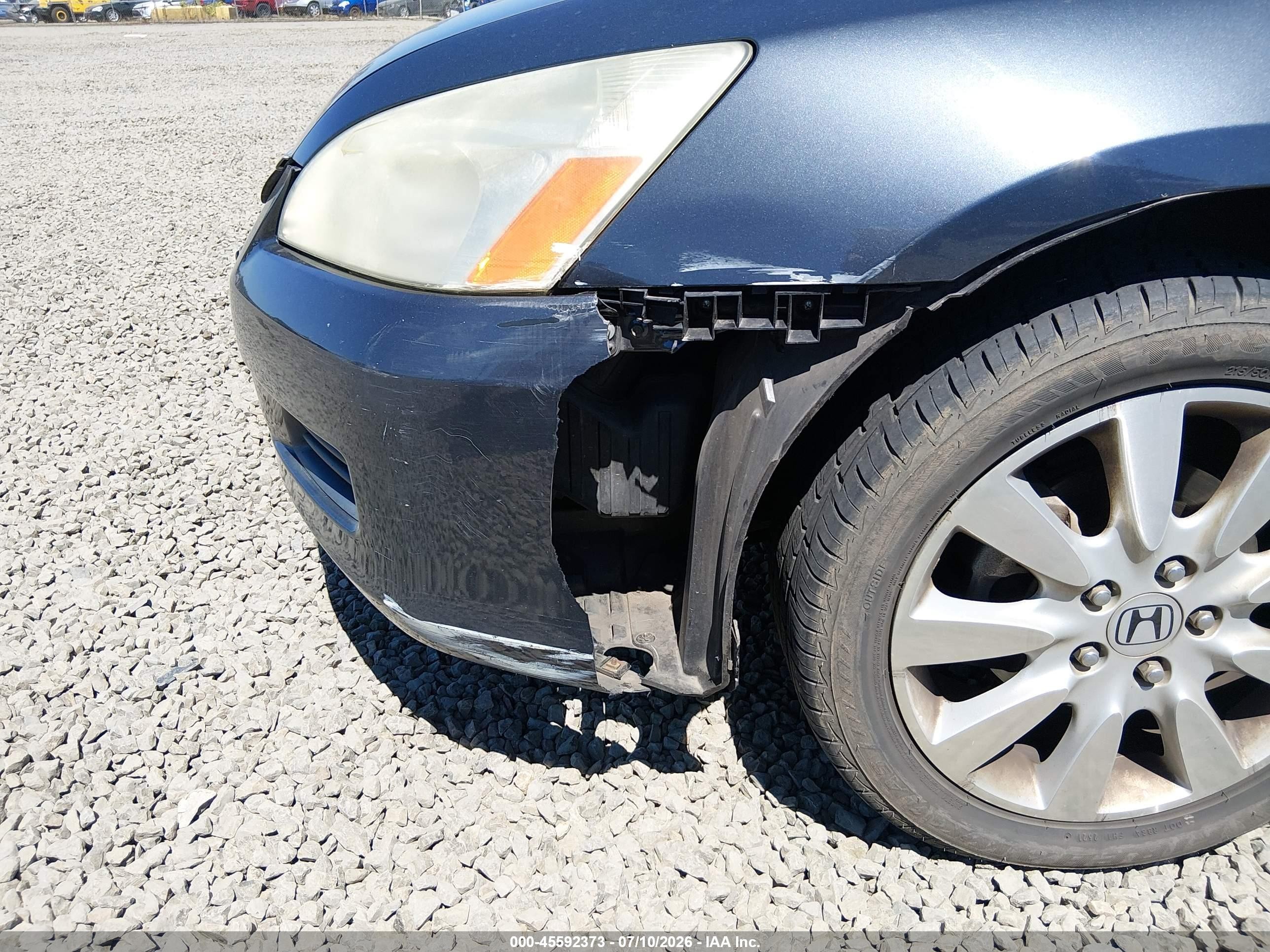 2007 Honda Accord 3.0 Ex Gray vin: 1HGCM66537A001334
