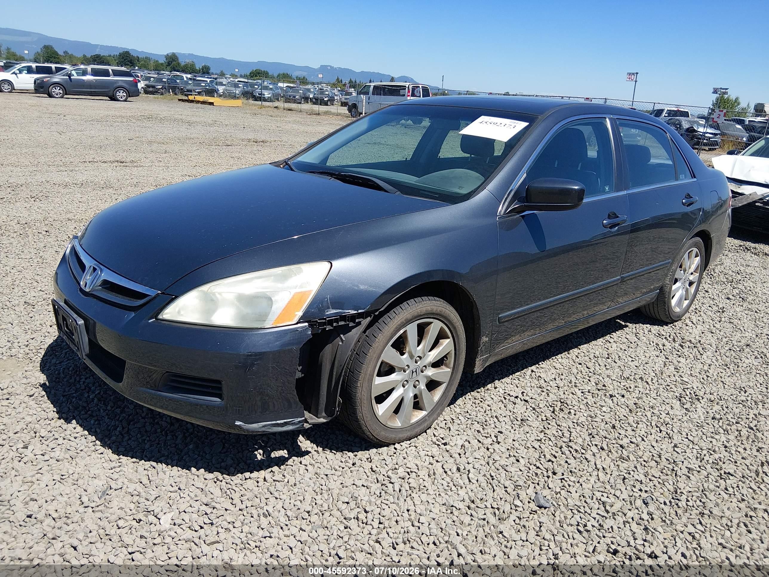 2007 Honda Accord 3.0 Ex Gray vin: 1HGCM66537A001334