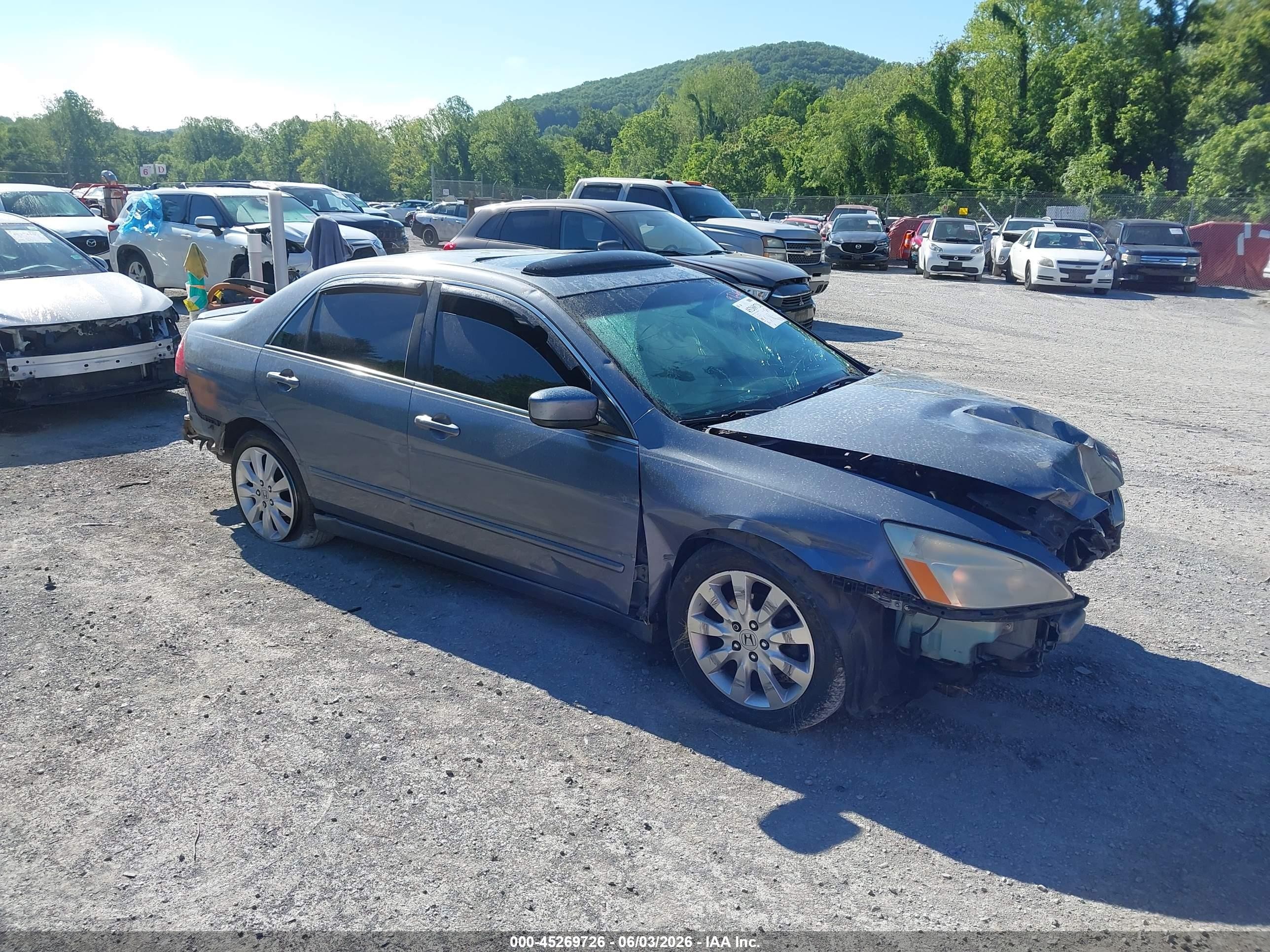 2007 Honda Accord 3.0 Ex Gray vin: 1HGCM66537A015489