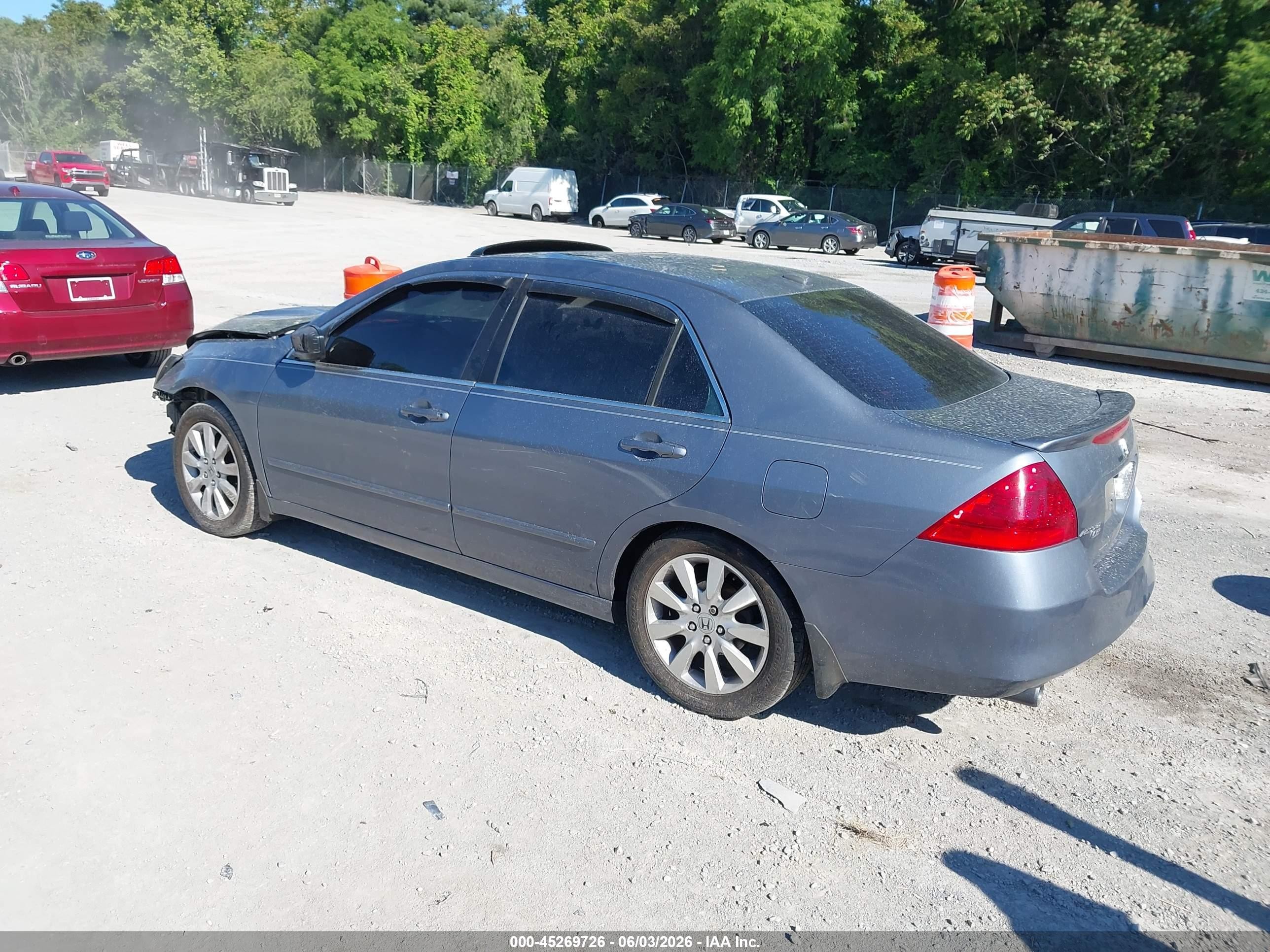 2007 Honda Accord 3.0 Ex Gray vin: 1HGCM66537A015489