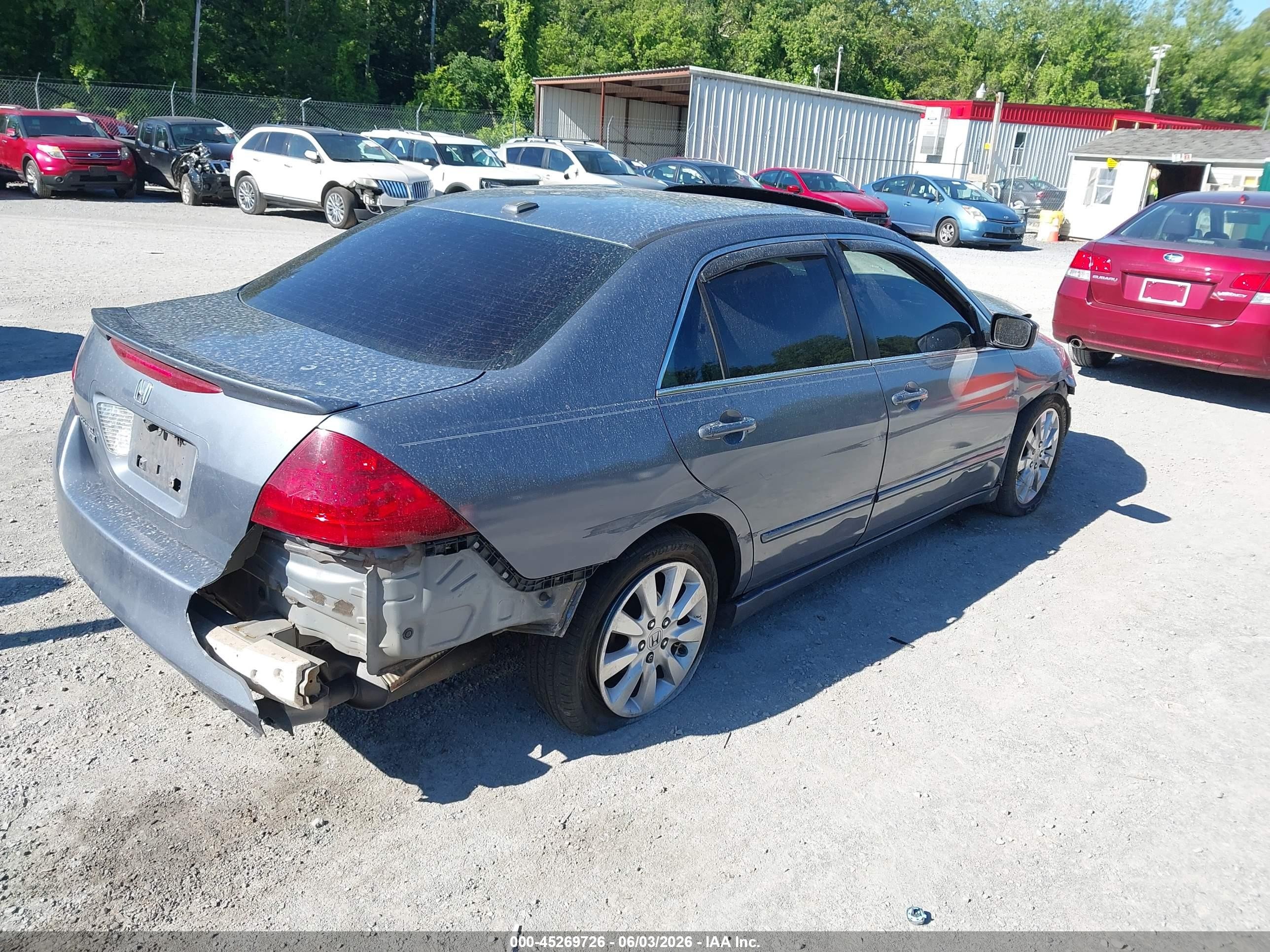 2007 Honda Accord 3.0 Ex Gray vin: 1HGCM66537A015489