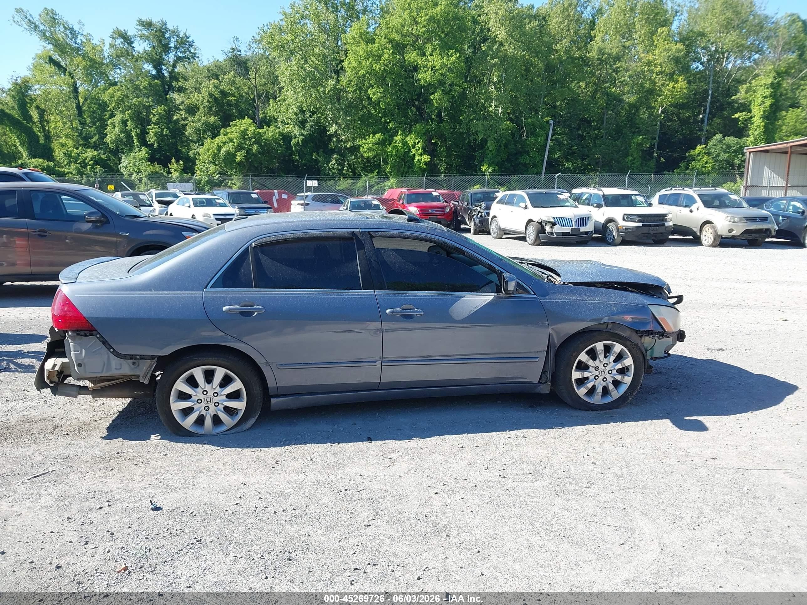 2007 Honda Accord 3.0 Ex Gray vin: 1HGCM66537A015489